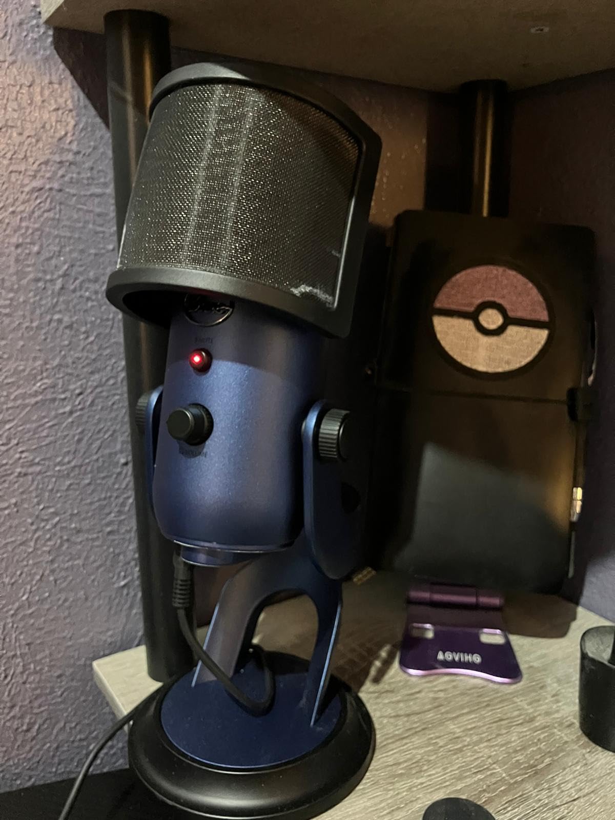 Pop Filter,PEMOTech [Upgraded Three Layers] Metal Mesh & Foam & Etamine Layer Microphone Windscreen Cover Handheld Mic Shield Mask,Microphone Accessories for Vocal Recording,Youtube videos,Streaming customer photo 2