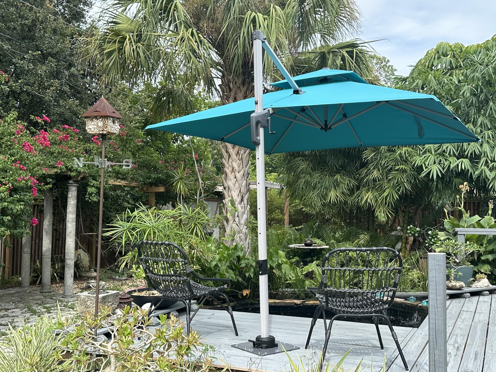 PURPLE LEAF 10ft Patio Umbrella Outdoor Square Large Cantilever Windproof Offset and Heavy Duty Sun Umbrella for Garden Deck Pool, Beige customer photo 1