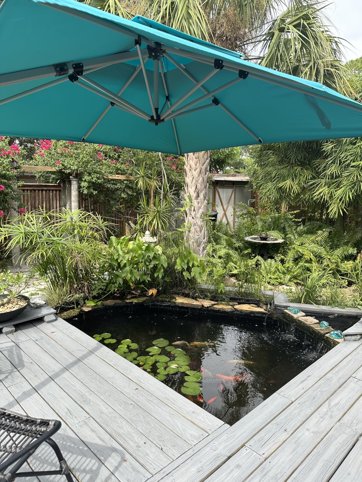 PURPLE LEAF 10ft Patio Umbrella Outdoor Square Large Cantilever Windproof Offset and Heavy Duty Sun Umbrella for Garden Deck Pool, Beige customer photo 2