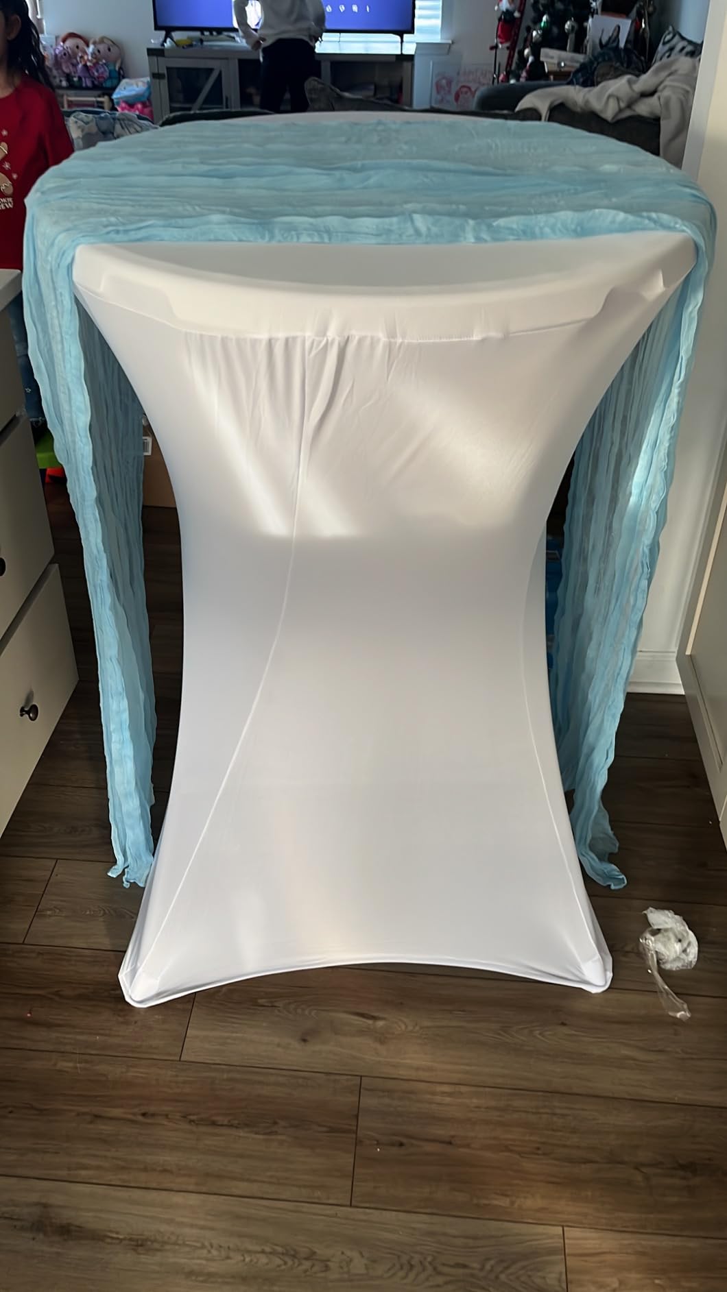 Best Choice Products 32in Bar Height Folding Table, Round Indoor Outdoor Accessory for Patio, Backyard, Dining Room, Events w/Thick Table Top, Metal Frame, Locking Legs, 330lb Weight Capacity - White customer photo 1