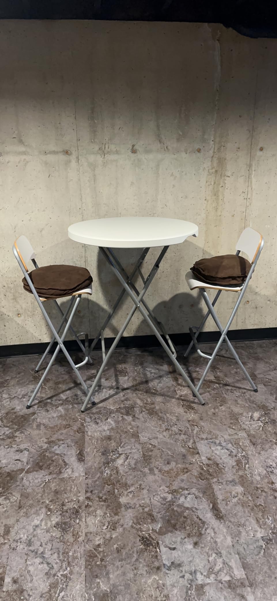 Best Choice Products 32in Bar Height Folding Table, Round Indoor Outdoor Accessory for Patio, Backyard, Dining Room, Events w/Thick Table Top, Metal Frame, Locking Legs, 330lb Weight Capacity - White customer photo 2