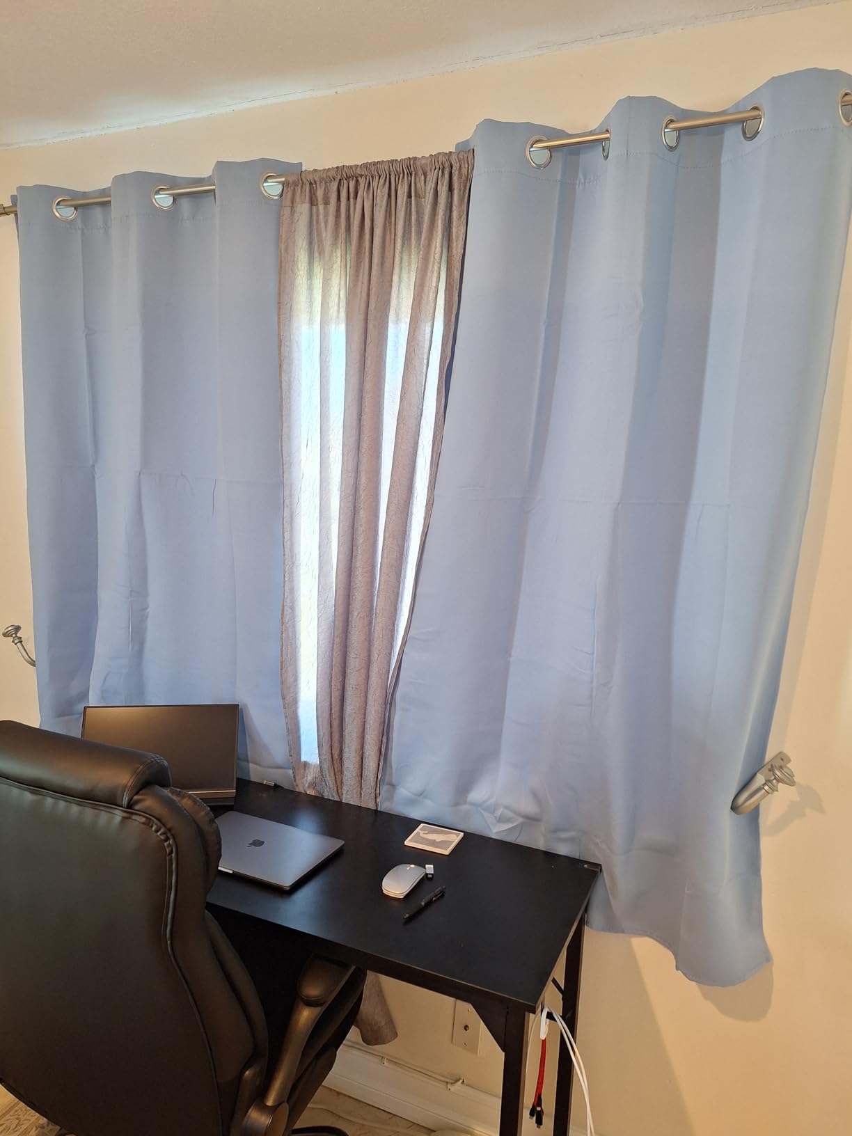 NICETOWN Nursery Essential Thermal Insulated Solid Grommet Top Blackout Curtains/Drapes (1 Pair, 42 x 63 inches in Baby Pink) customer photo 1