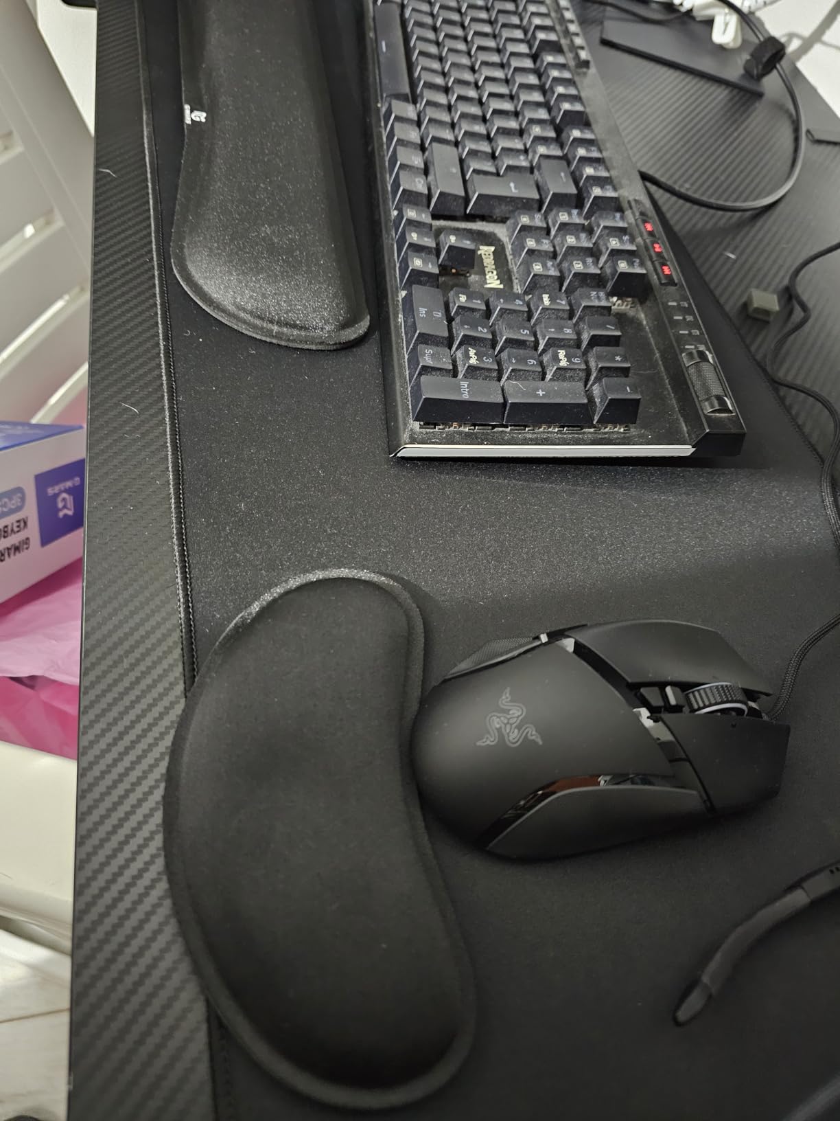 Gimars Upgrade Enlarge Silky and Superfine Fabric Gel Memory Foam Keyboard Wrist Rest Set, Ergonomic Keyboard Mouse Wrist Support customer photo 2