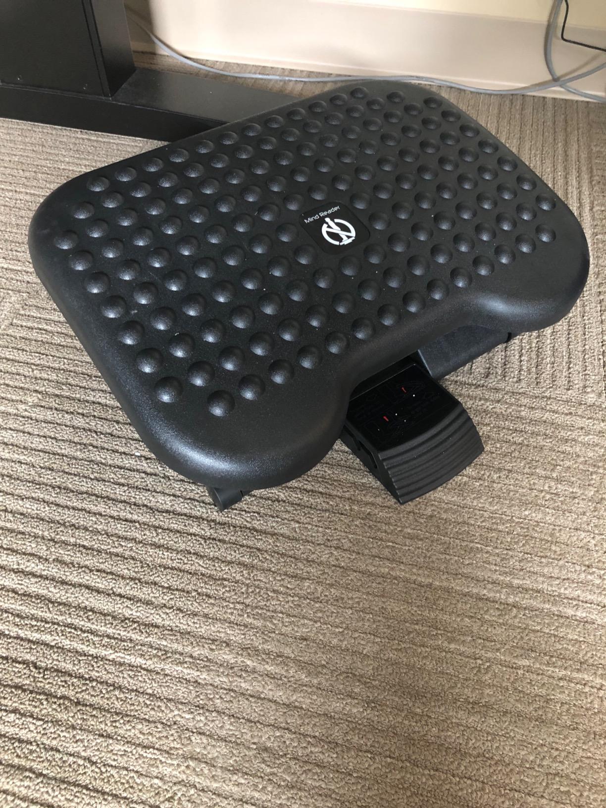 Mind Reader Foot Rest, Under Desk at Work, Ergonomic, Height Adjustable, Office, Plastic, 17