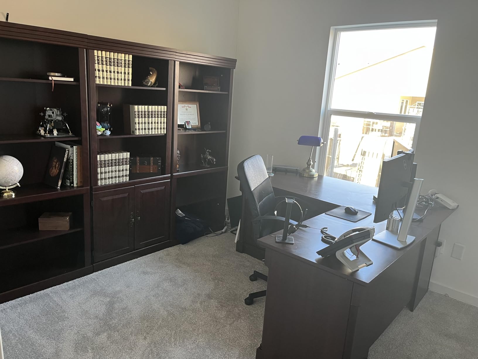 Sauder Palladia L Shaped Desk with Drawers, Office Desk with File Cabinet Storage, Cable Management, Keyboard Tray, in Vintage Oak Finish customer photo 1