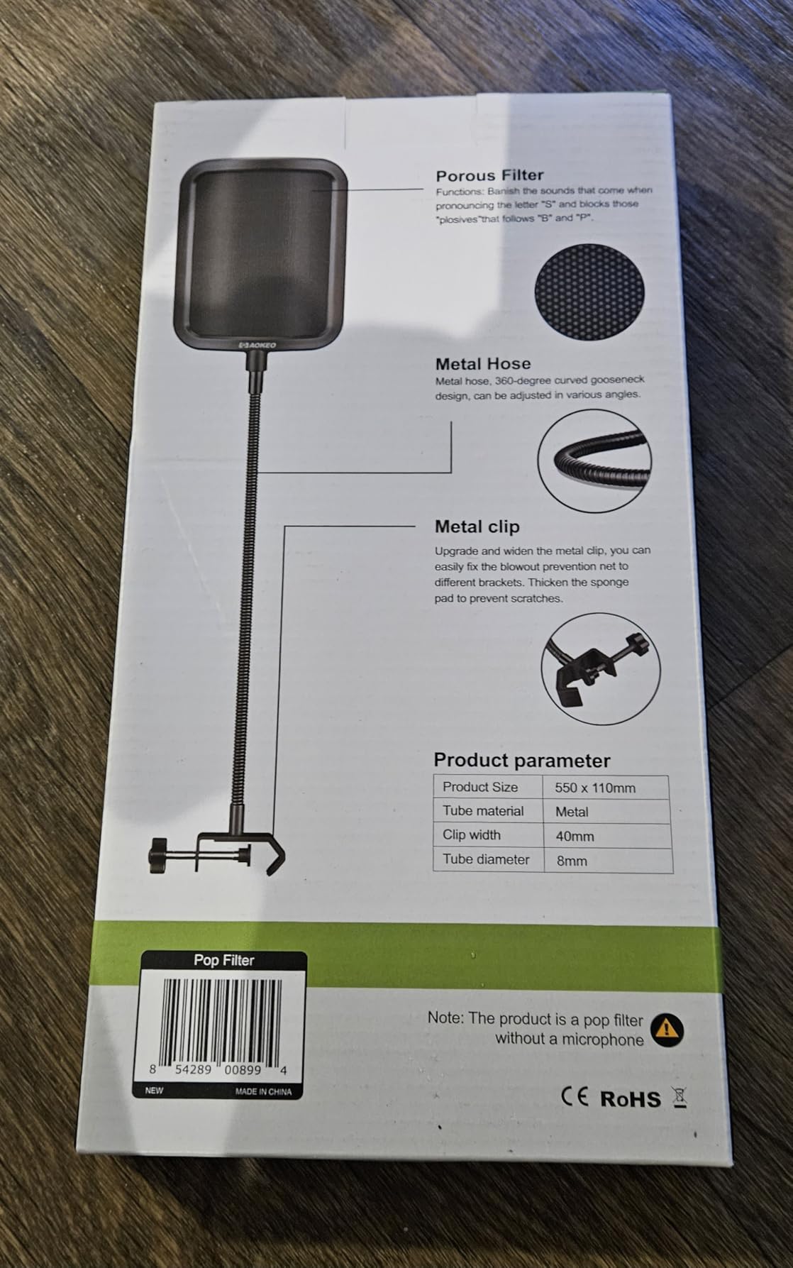 Aokeo Professional Microphone Pop Filter Mask Shield For Blue Yeti and Any Other Microphone customer photo 2