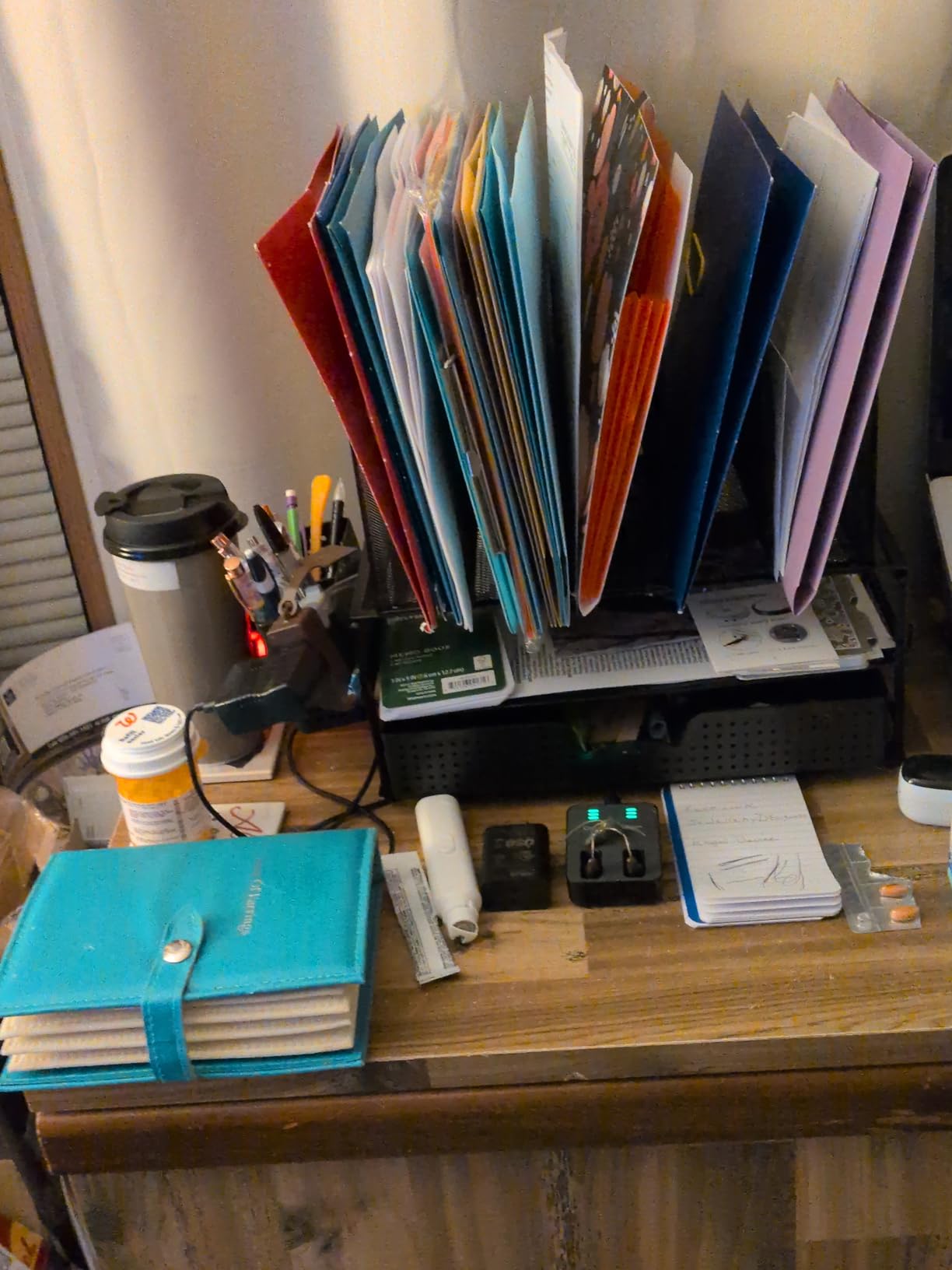 Simple Houseware Mesh Desk Organizer with Sliding Drawer, Double Tray and 5 Upright Sections, Black customer photo 1