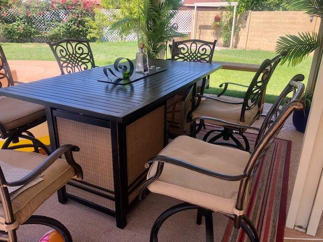 Hanover Traditions 5-Piece High-Dining Patio Table and Chairs Set in Tan with 4 Counter-Height Swivel Chairs, Plush UV-Resistant Natural Oat Cushions, and 56 Inch Cast-top Outdoor Dining Table customer photo 2