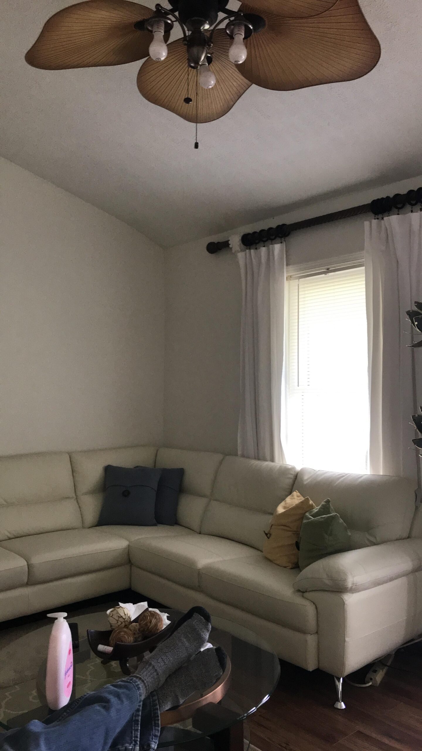 Cortesi Home Contemporary Miami Genuine Leather Sectional Sofa with Left Facing Chaise Lounge, Off White 80x98 customer photo 1