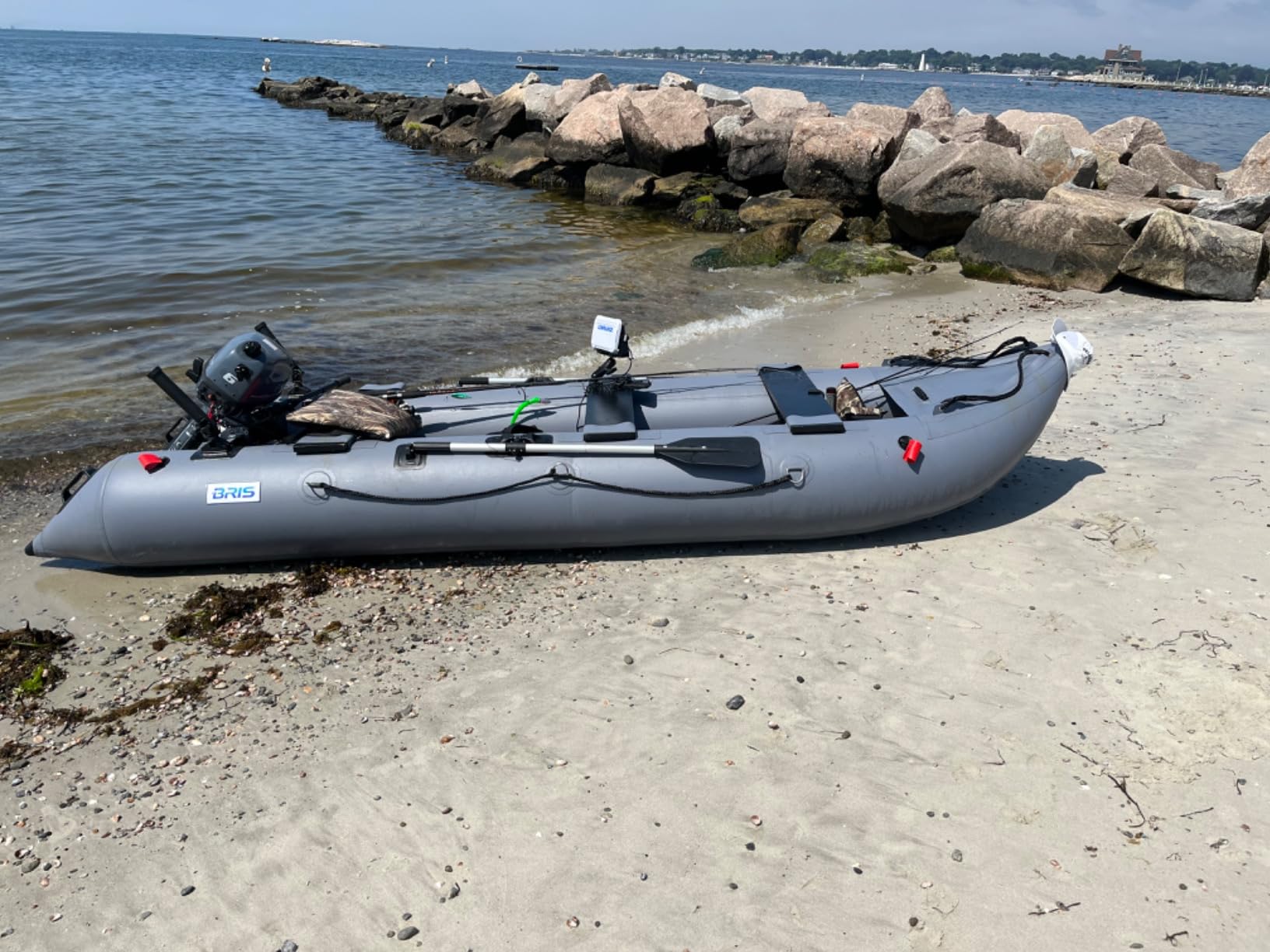 BRIS 14.1ft Inflatable Boat Inflatable Kayak 3 Person Kayak Canoe Fishing poonton Boat customer photo 2