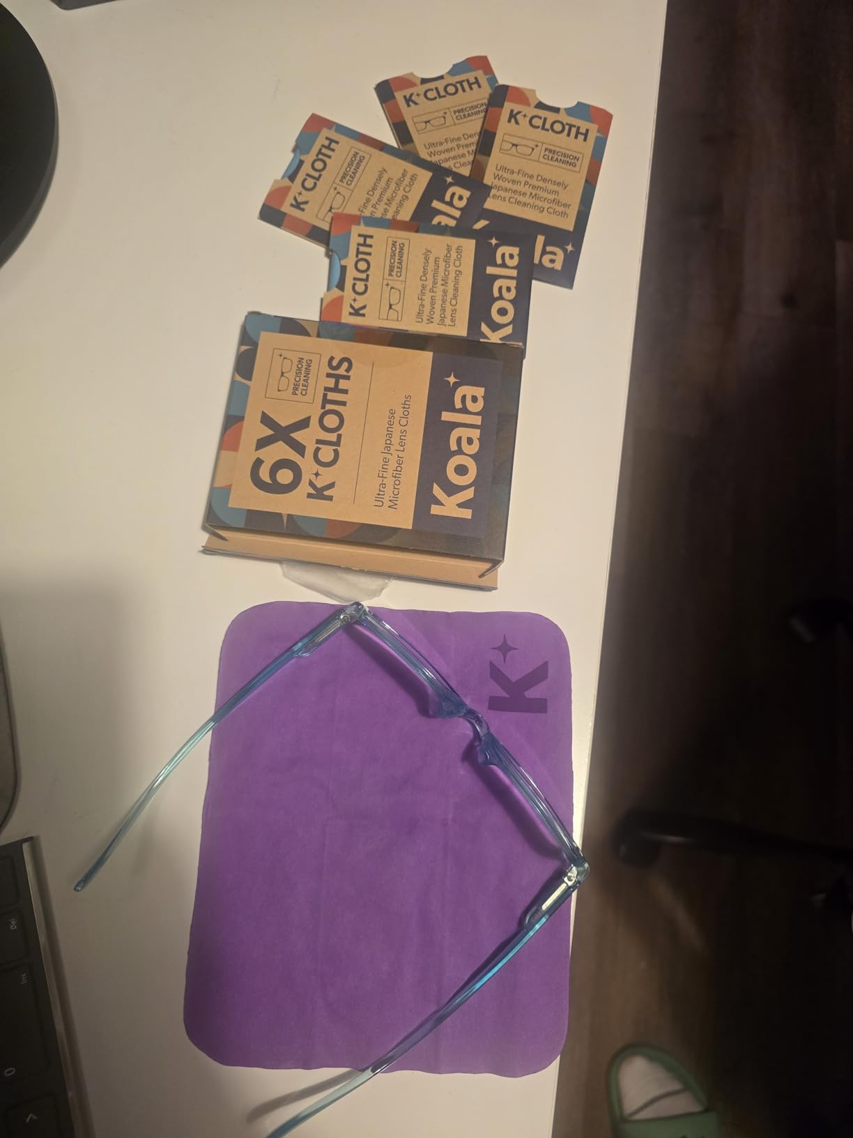 Koala Lens Cleaning Cloth | Japanese Microfiber | Glasses Cleaning Cloths | Eyeglass Lens Cleaner | Eyeglasses, Camera, VR/AR Headset, and Screen Cleaner | Black & Green (Pack of 6) customer photo 1