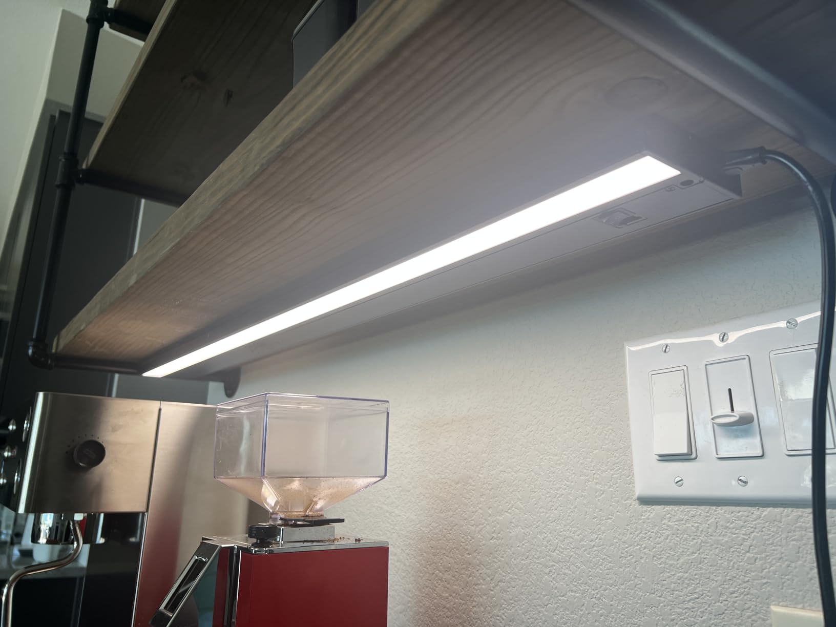 LED Under Cabinet Lighting Hardwired - 3CCT 24 Inch White Finish - Undercabinet Lights for Kitchen - Linkable Undercounter Dimmable Plug in Light or Hard Wired - Under Counter Fixture Direct Wire customer photo 1