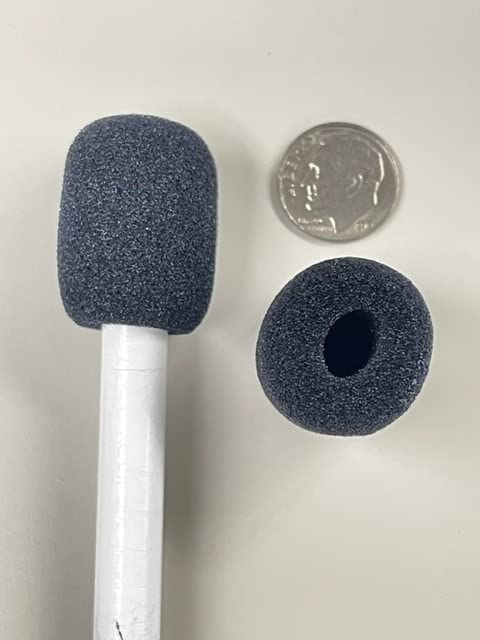 10 Pack Mini Small Size Lapel Headset Microphone Windscreen Foam Cover, Black customer photo 1