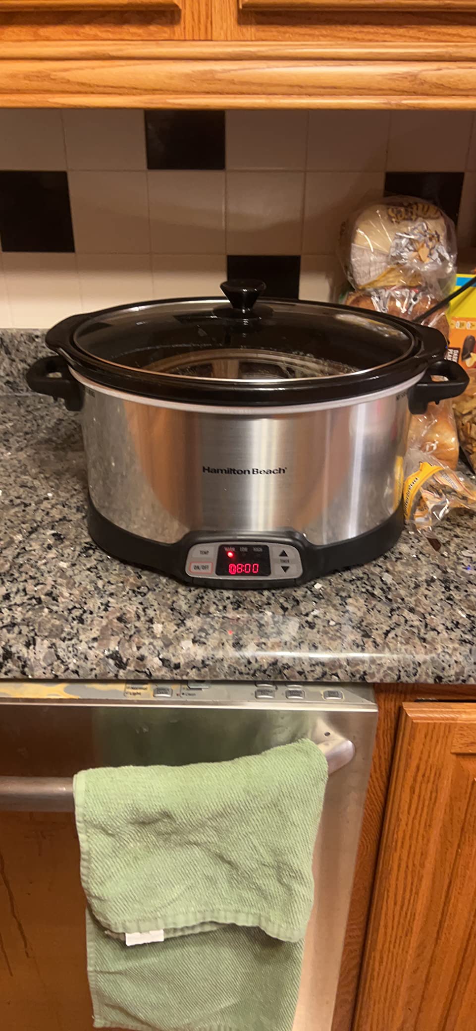 Hamilton Beach 8 Quart Programmable Slow Cooker with Three Temperature Settings, Dishwasher Safe Crock and Lid, Silver (33480) customer photo 1