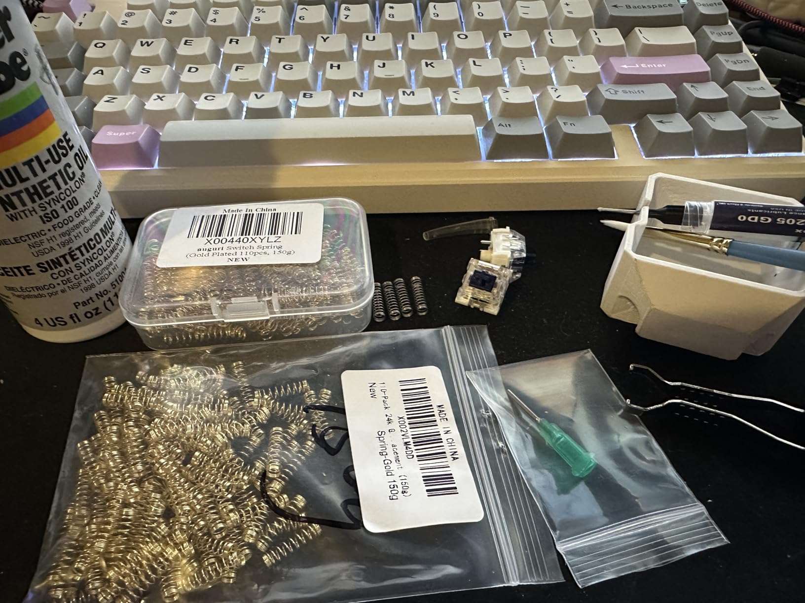 110-Pack 24k Gold-Plated Steel Custom Cherry MX Springs for Cherry Gateron MX switches Replacement (80g) customer photo 1
