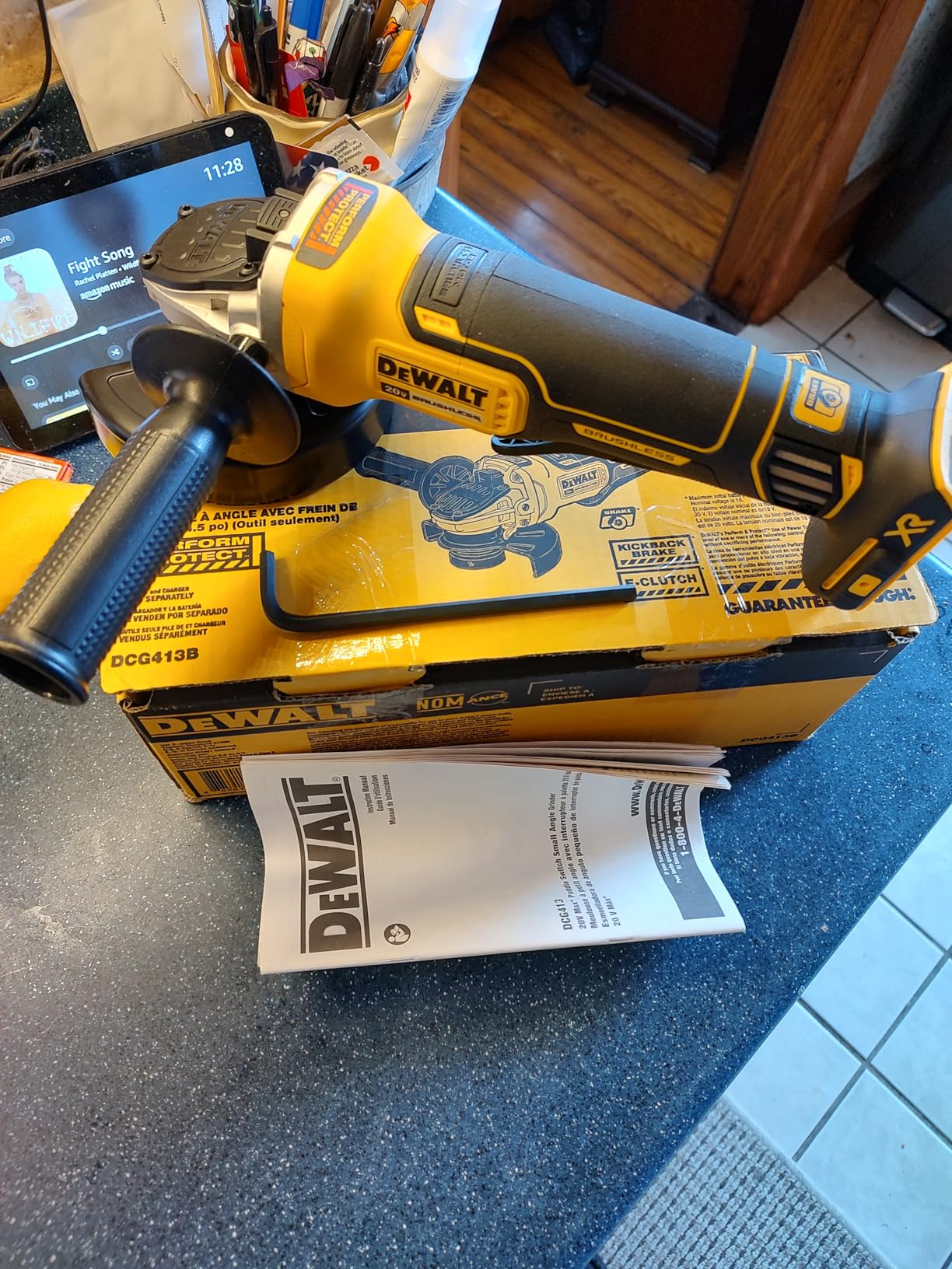 DEWALT 20V MAX* Angle Grinder Tool Cordless Brushless, 4 1/2 Inch, with Paddle Switch and Kickback Brake, Tool Only (DCG413B) customer photo 2