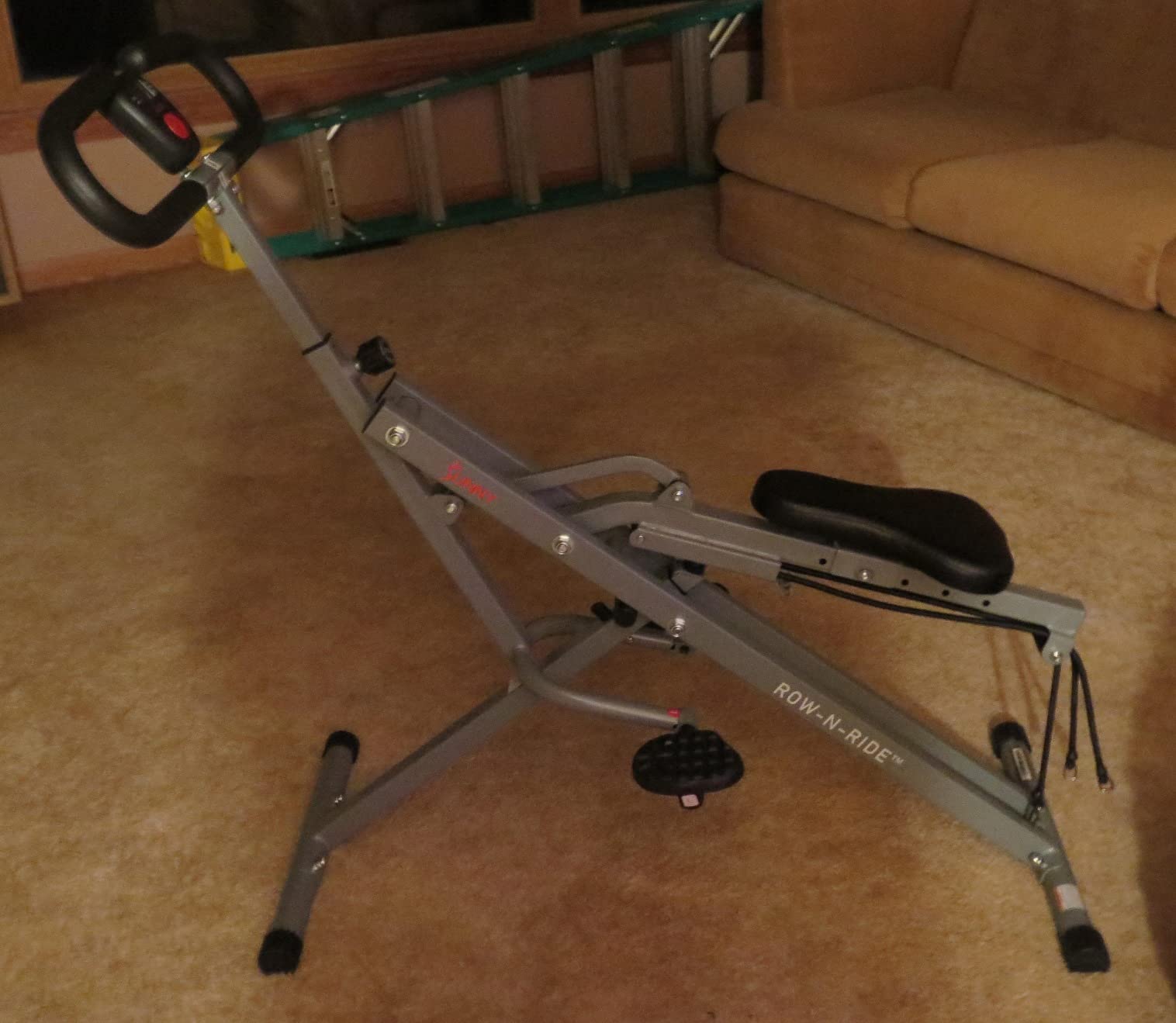 Sunny Health & Fitness Smart Row-N-Ride Glute & Leg Trainer, Foldable Squat Assist Rower with App customer photo 1