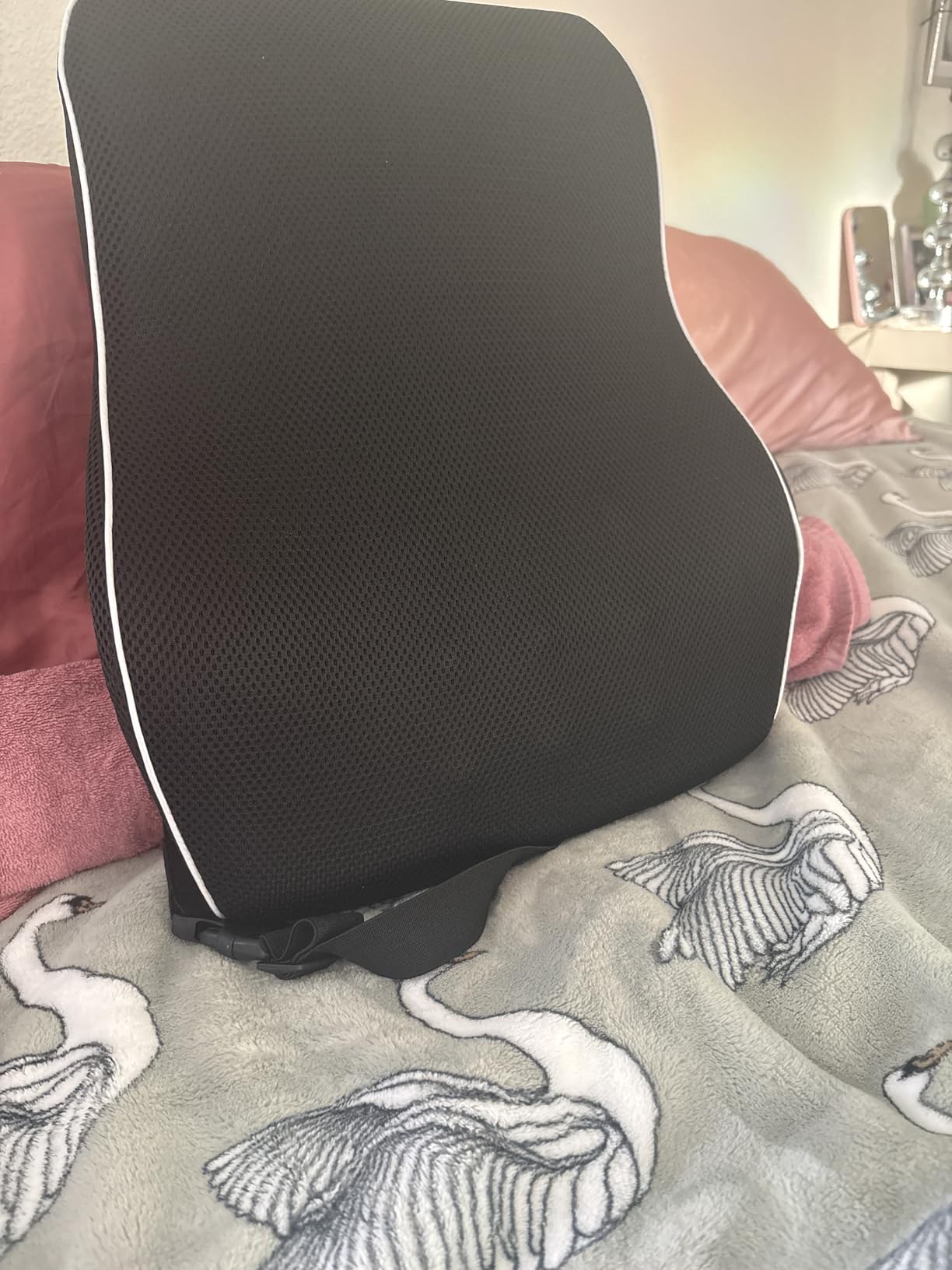 Lumbar Support Pillow for Office Chair, Office Home Essentials, Back Support Pillow for Car, Chair Cushions, Back Pain Relief Improve Posture, Mesh Cover Double Adjustable Straps customer photo 1