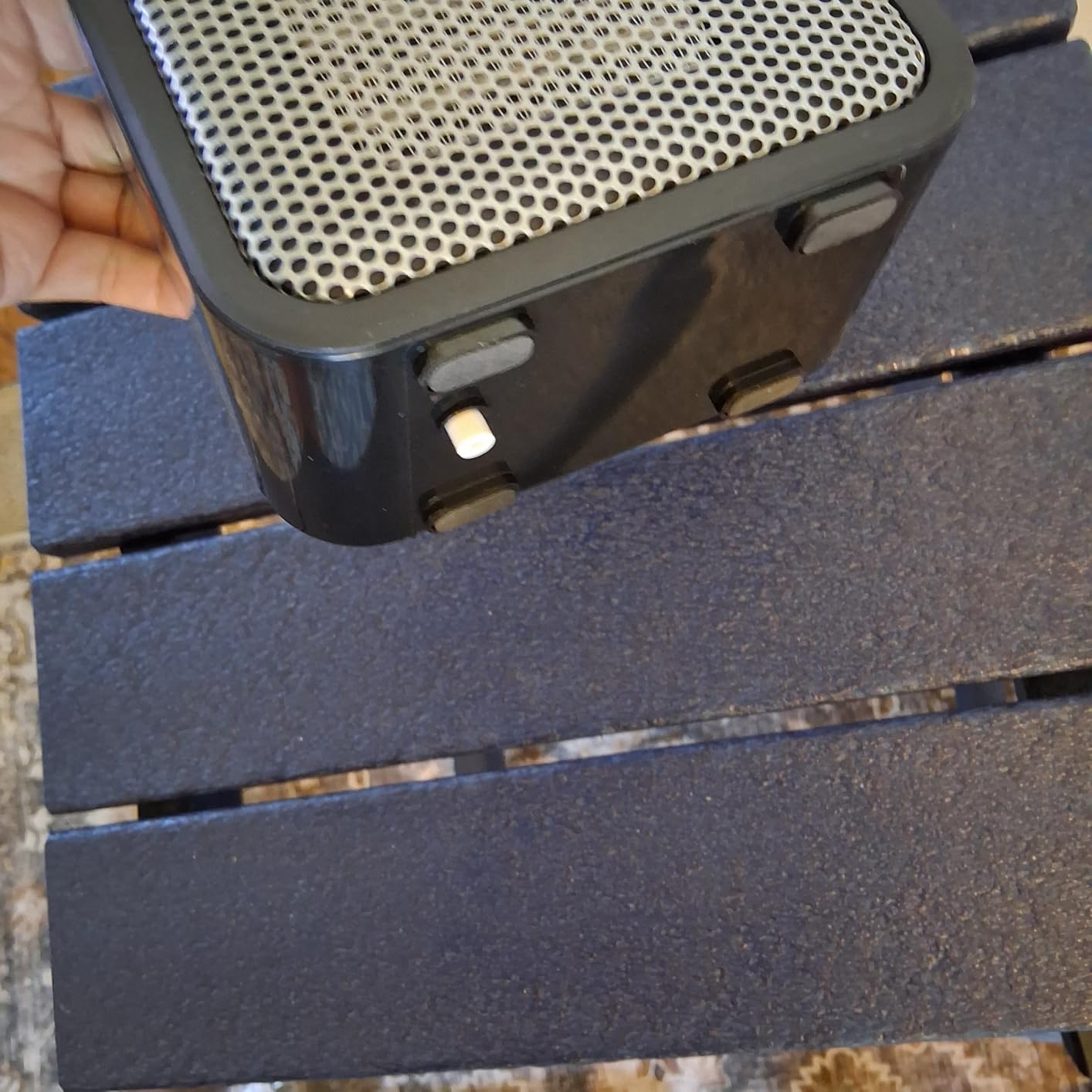 Amazon Basics Ceramic Portable Mini Space Heater for Office Desk, Fast Heating, Efficient, Indoor Use, 500W, With Tip-Over Protection, Lightweight 1.4 lbs, Blue, 5.9 x 3.2 x 6 inches customer photo 2