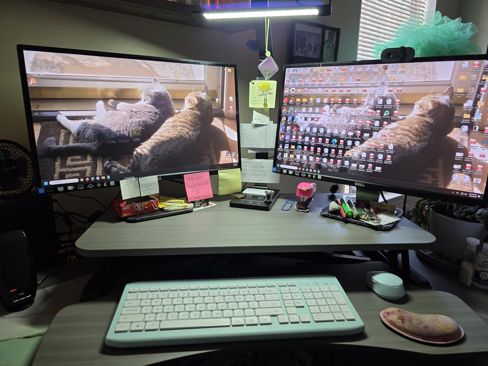 VIVO 32 inch Desk Converter, K Series, Height Adjustable Sit to Stand Riser, Dual Monitor and Laptop Workstation with Wide Keyboard Tray, Black, DESK-V000K customer photo 2