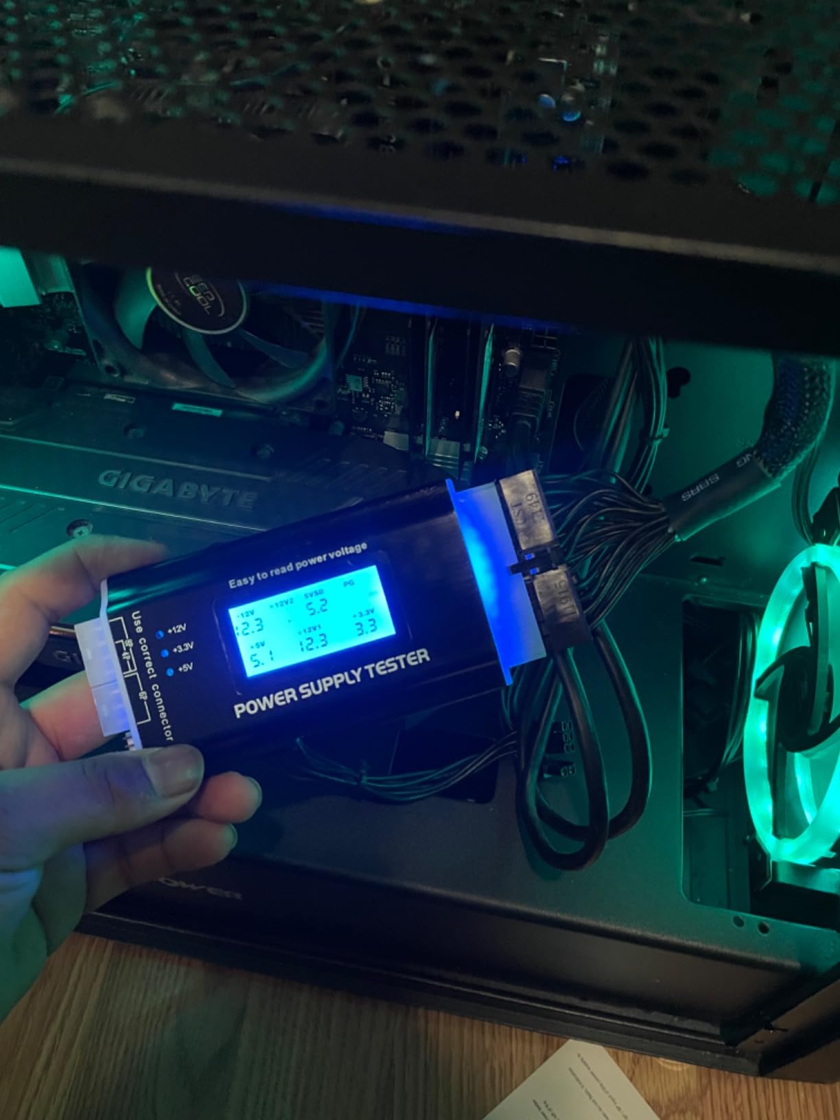 Computer PC Power Supply Tester, ATX/ITX/IDE/HDD/SATA/BYI Connectors Power Supply Tester, 1.8'' LCD Screen (Aluminum Alloy Enclosure) customer photo 1