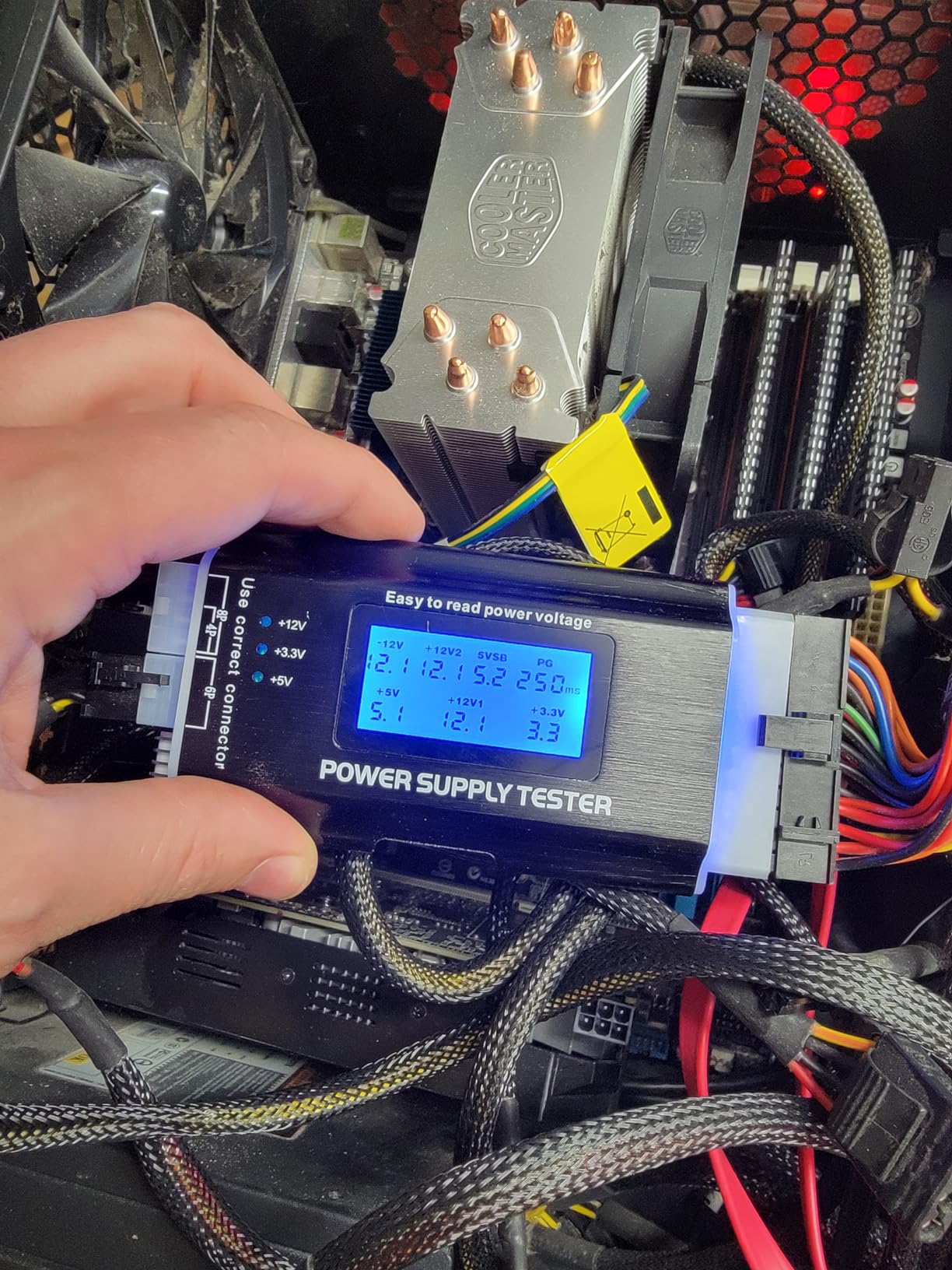 Computer PC Power Supply Tester, ATX/ITX/IDE/HDD/SATA/BYI Connectors Power Supply Tester, 1.8'' LCD Screen (Aluminum Alloy Enclosure) customer photo 2