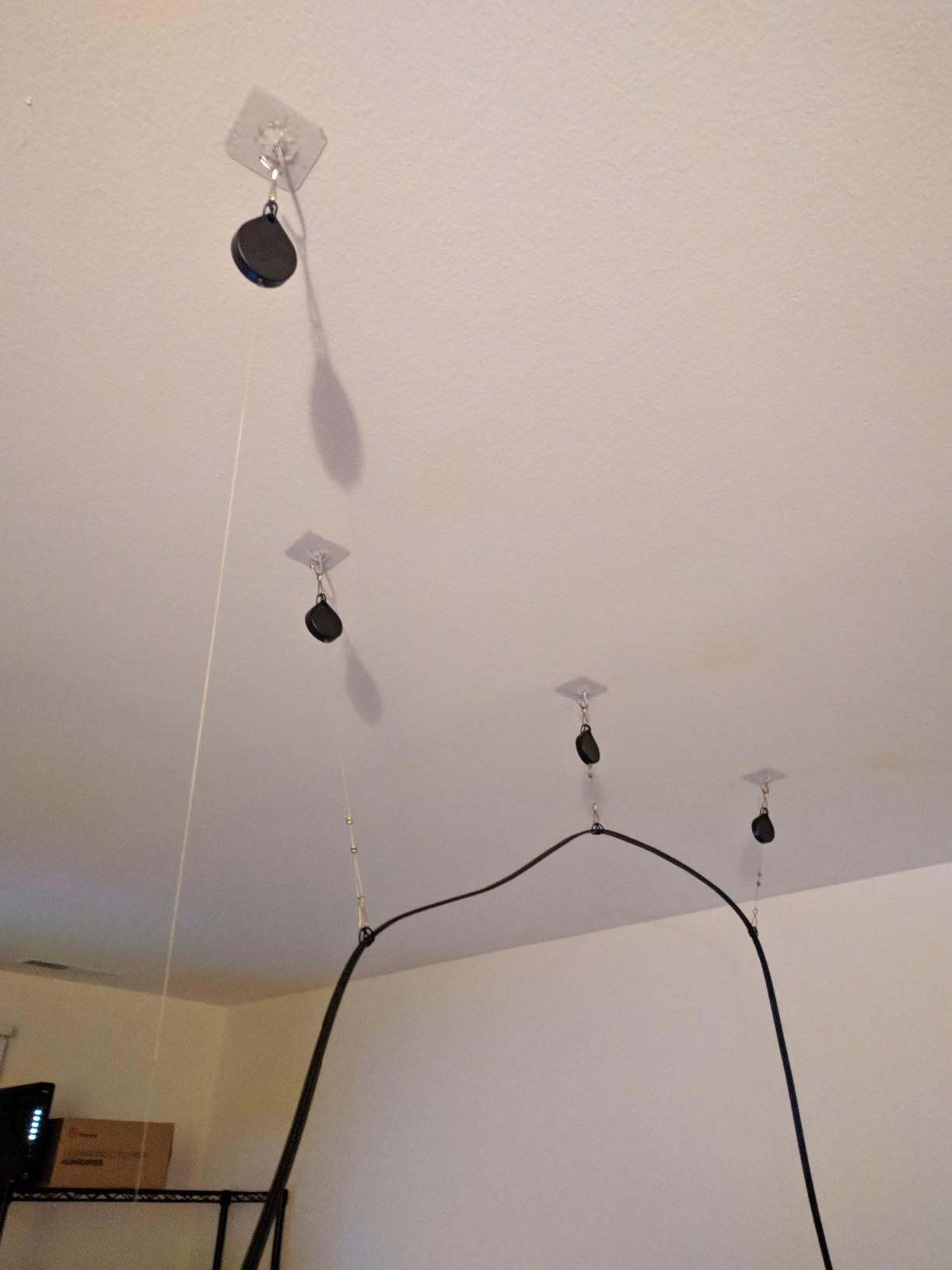 KIWI design VR Cable Management, Ceiling Pulley System fits HTC Vive/Vive Pro/Rift/Rift S Link Cable Compatible with Quest 3/2/Quest/Valve Index VR Accessories (Black, 6 Pack) customer photo 2