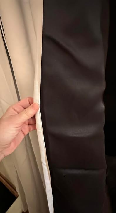 NICETOWN 100% Blackout Window Curtain Panels, Cold and Full Light Blocking Drapes with Black Liner for Nursery, 84 inches Drop Thermal Insulated Draperies (White, 2 Pieces, 52 Wide Each Panel) customer photo 1