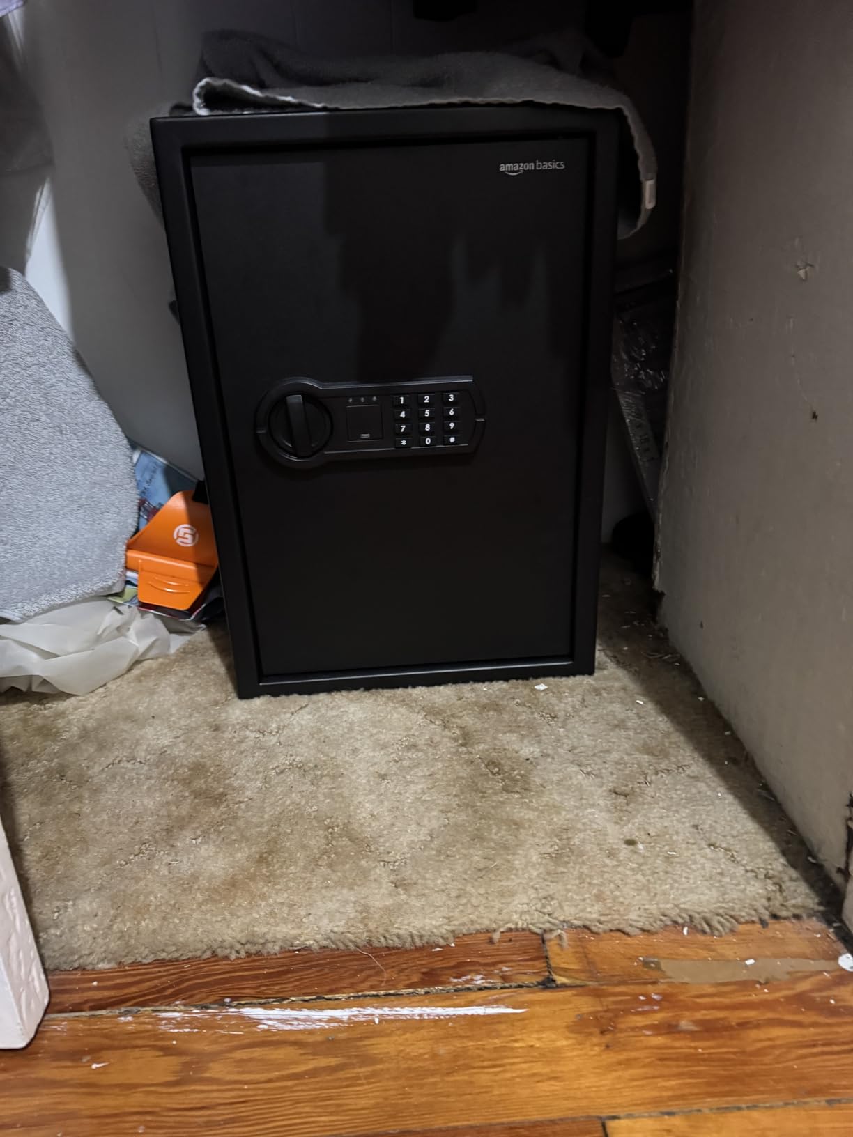 Amazon Basics Steel Home Security Electronic Safe with Digital Keypad, Programmable Lock for Important Documents, Jewelry, Valuables, 1.2 Cubic Feet, Black, 13