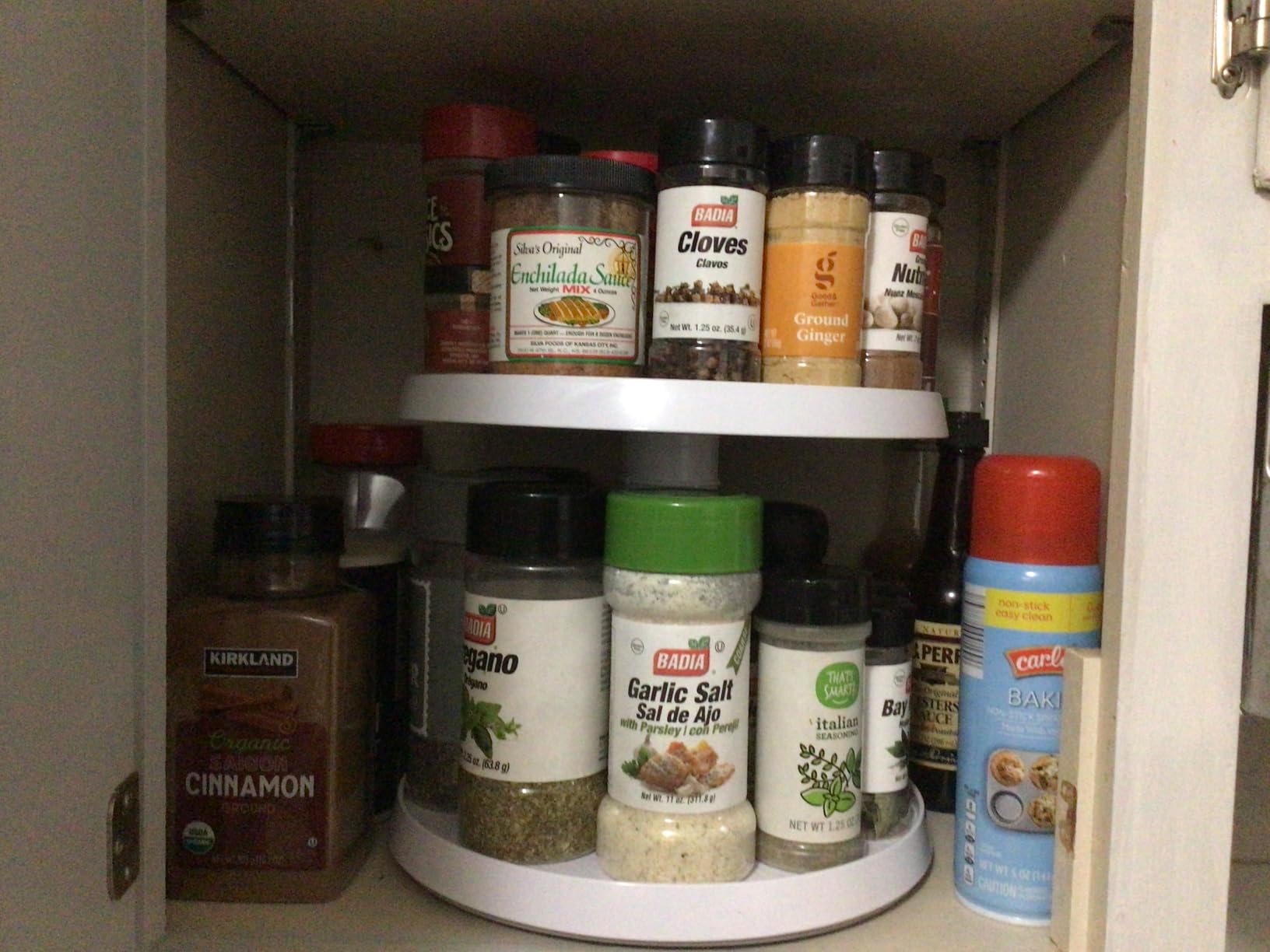 YouCopia Crazy Susan Lazy Susan Organizer, 3 BPA-Free Removable Clear Bins with Handles, Rotating Storage Turntable for Kitchen Cabinet, Pantry and Bathroom Organization customer photo 1