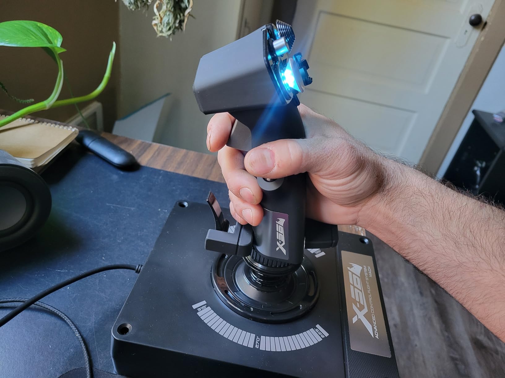 Logitech G X56 H.O.T.A.S Throttle and Joystick Flight Simulator Game Controller, 4 Spring Options, +189 Programmable Controls, RGB Lighting, 2x USB, PC - Black customer photo 1