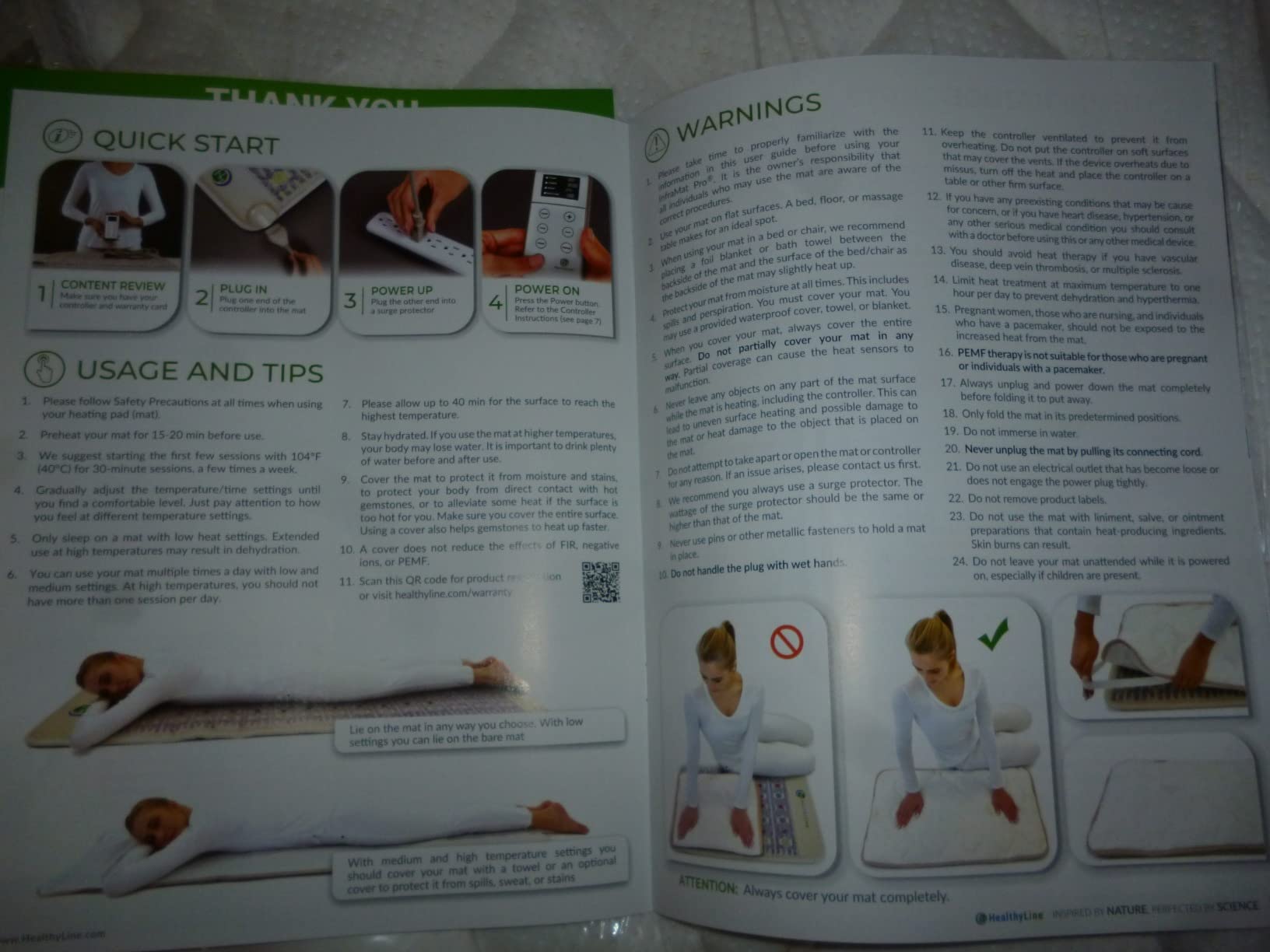 РЕМF Advanced Far Infrared Heating Pad - Professional Biomat for Pain Relief and Healing - Pulsed Electromagnetic Field Therapy - Full Body Mat with Red Lights, Amethyst, Tourmaline and Jade - 72 x 24 customer photo 2