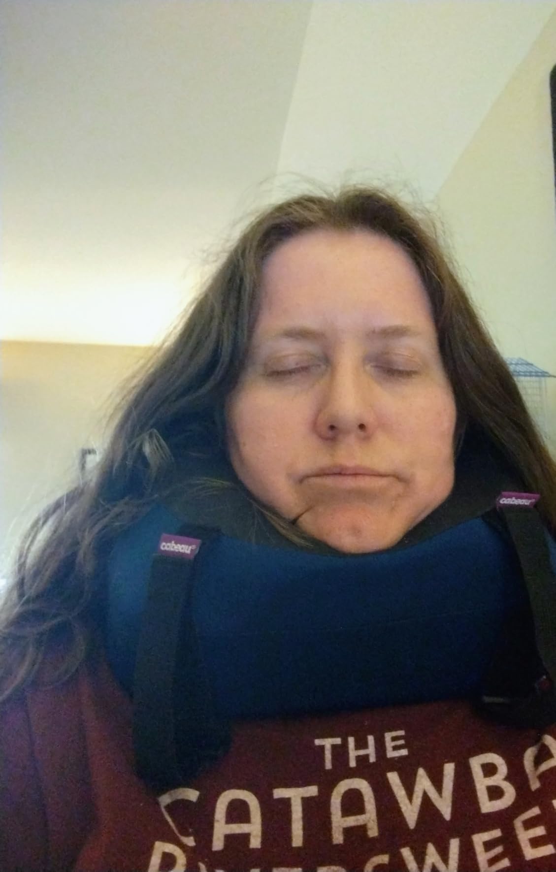 Cabeau Evolution S3 Airplane Travel Pillow for Long Flights - Supportive Memory Foam Body Positioner with Seat Straps to Secure Your Head and Neck and Provides 360 Support (Jet Black) customer photo 2