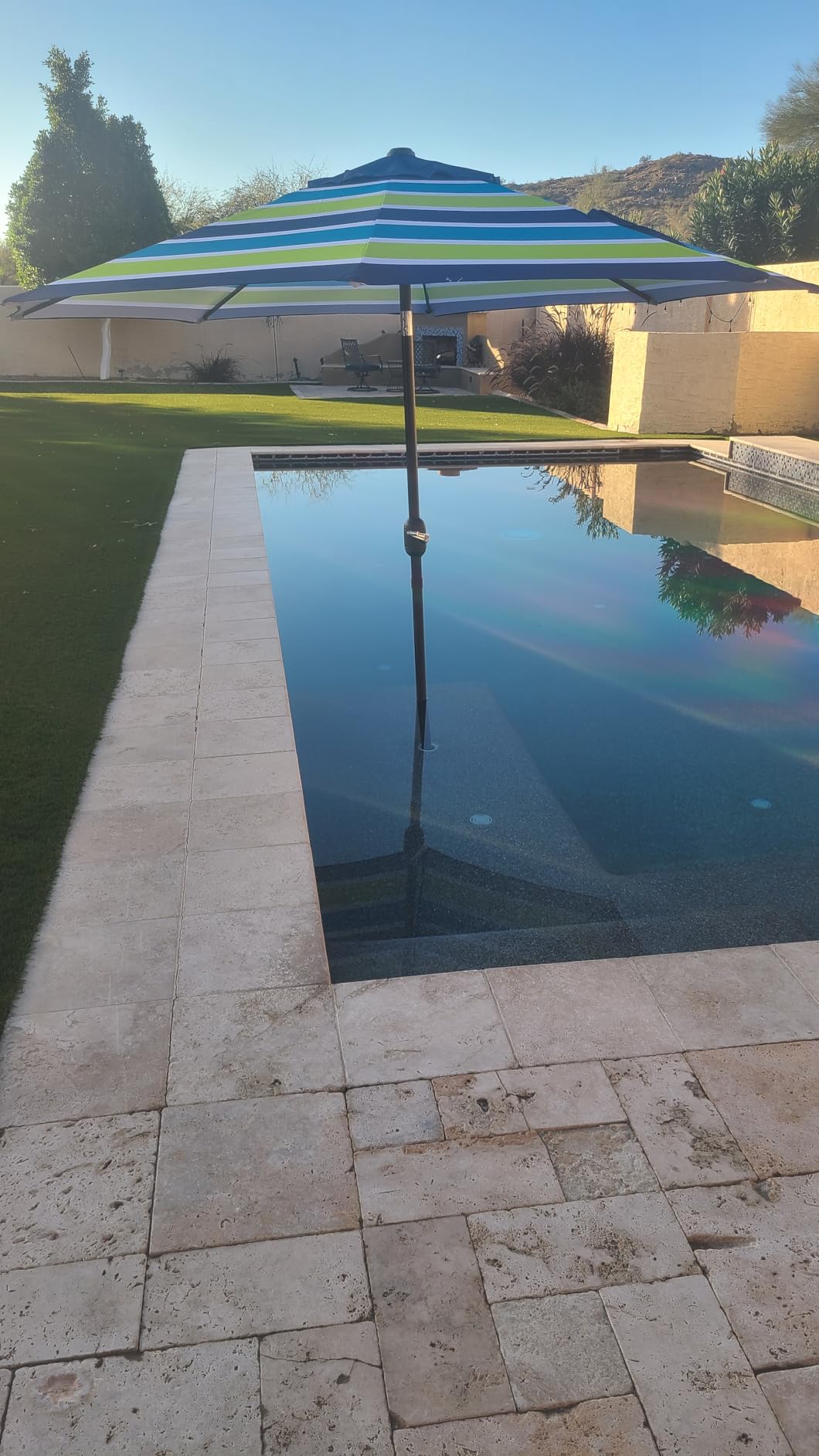 Blissun 9' Outdoor Patio Umbrella, Outdoor Table Umbrella, Yard Umbrella, Market Umbrella with 8 Sturdy Ribs, Push Button Tilt and Crank customer photo 1