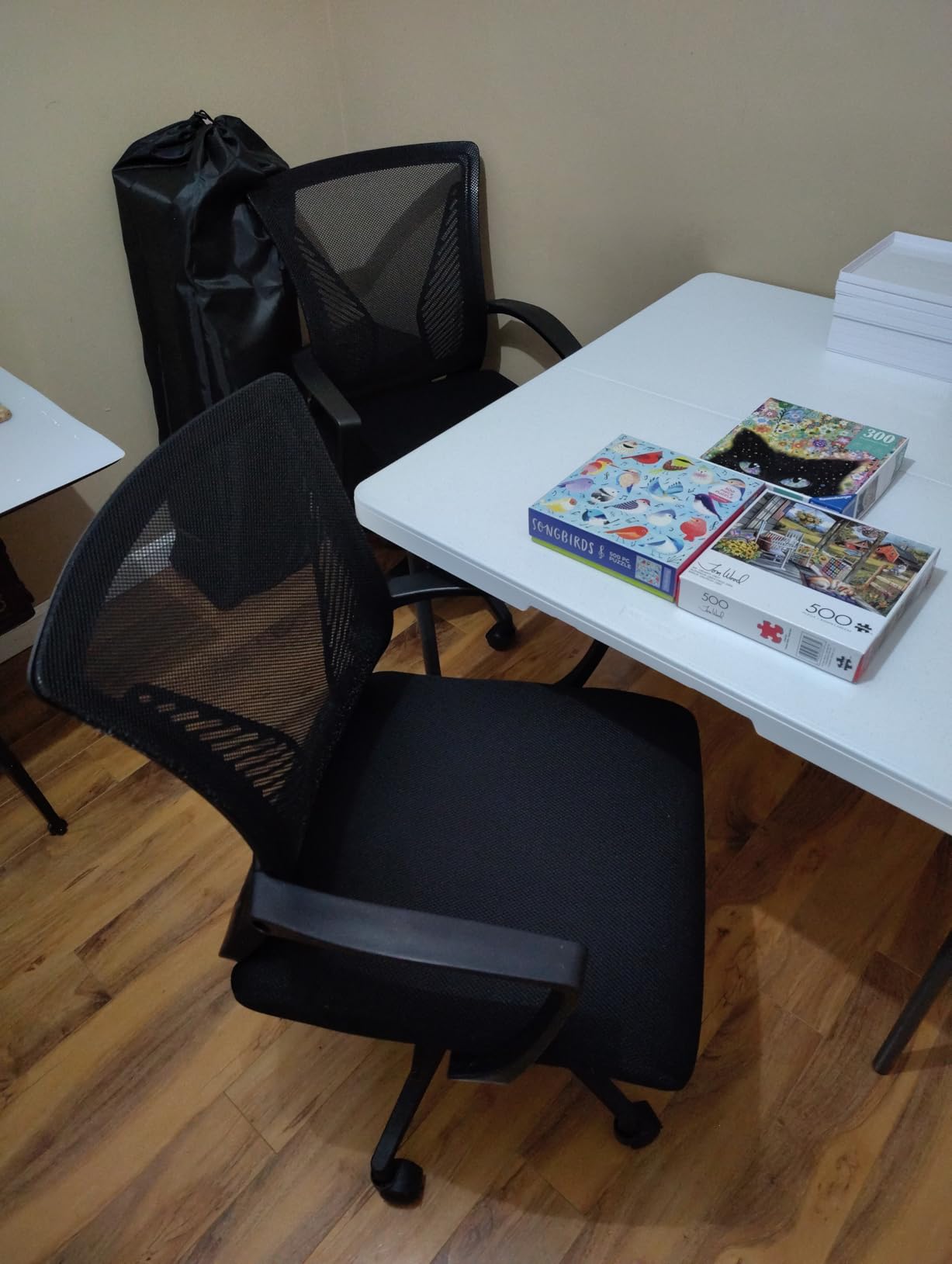 Furmax Office Chair Ergonomic Computer Desk Mesh Chair Mid Back Swivel Lumbar Support with Armrest (Black) customer photo 1