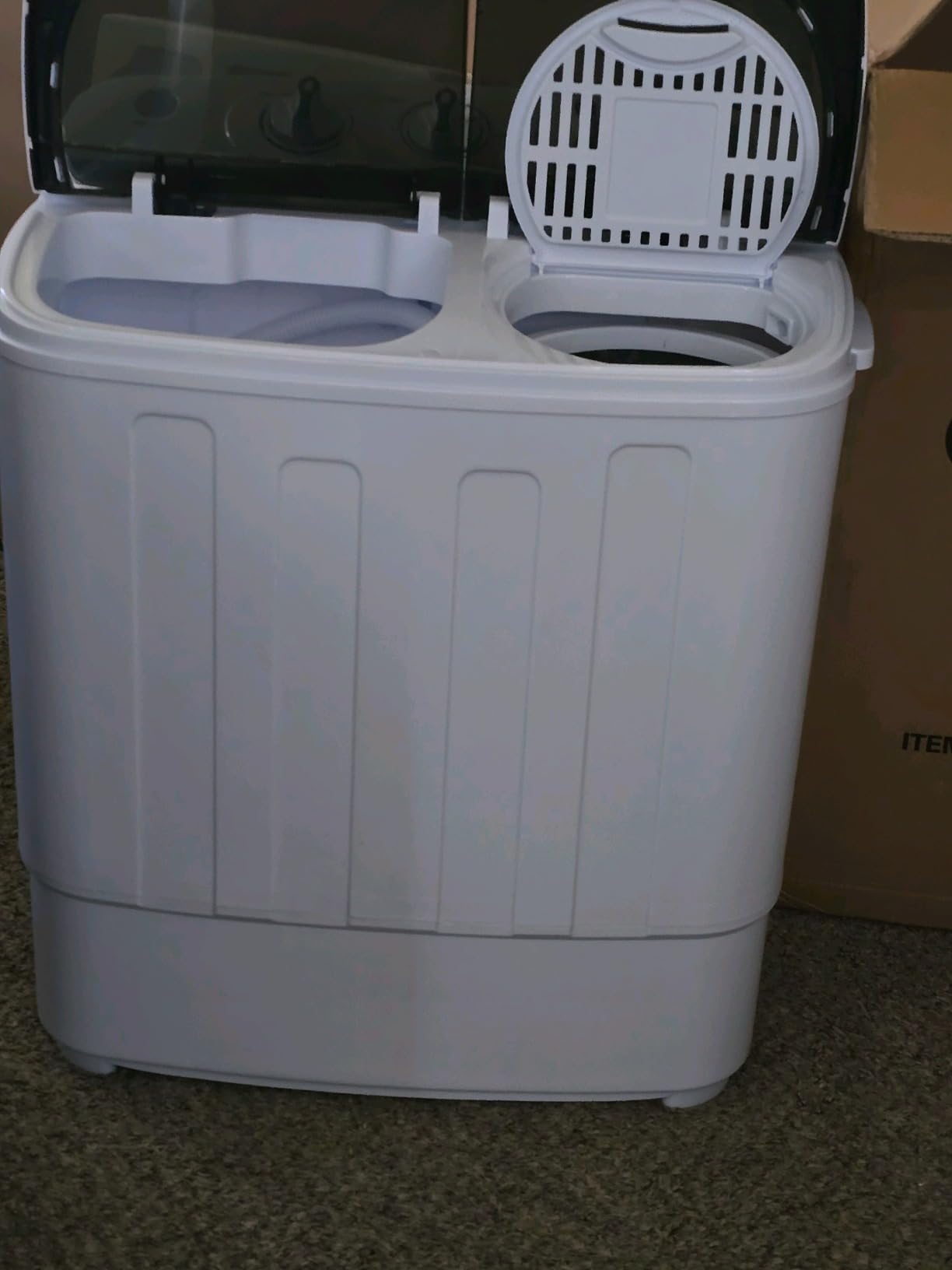 SUPER DEAL Compact Mini Twin Tub Washing Machine 13lbs Capacity Portable Washer Wash and Spin Cycle Combo, Built-in Gravity Drain for Camping, Apartments, Dorms, College, RV's and Small Spaces customer photo 2