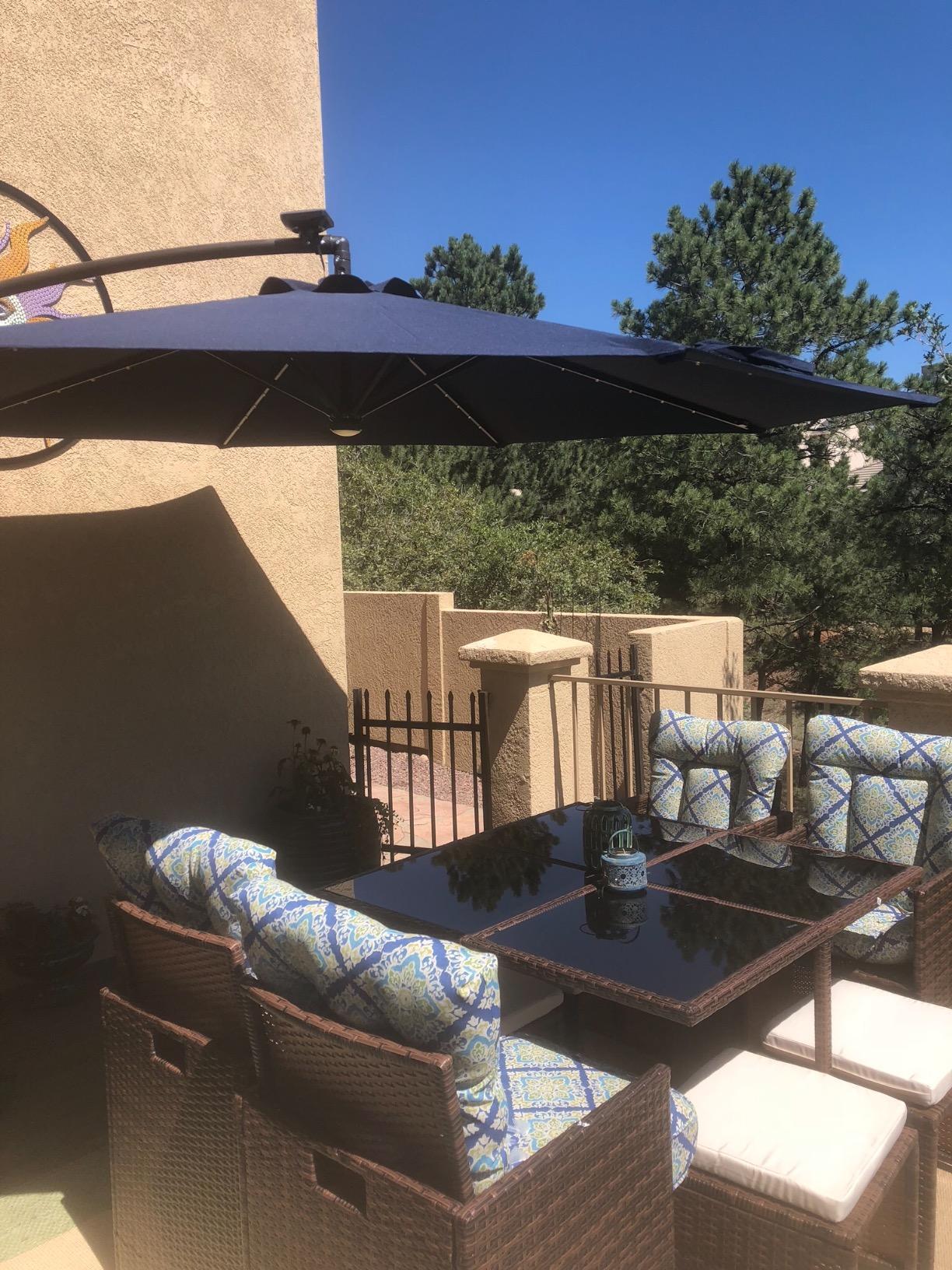 Devoko 9 Pieces Patio Dining Sets Outdoor Space Saving Rattan Chairs with Glass Table Patio Furniture Sets Cushioned Seating and Back Sectional Conversation Set (Beige) customer photo 2