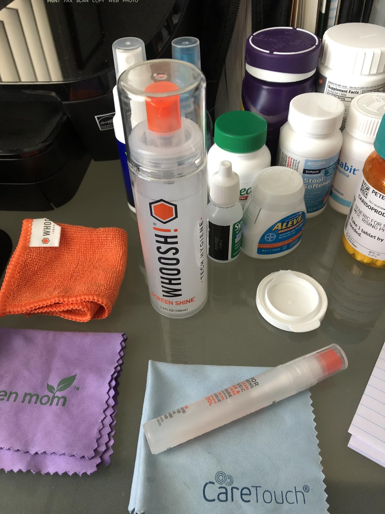 WHOOSH! Screen Shine Duo - Screen Cleaner Spray for iPad, Monitor, Laptop, MacBook - 3.4 oz & 0.3 oz Bottles with 2 Microfiber Cloths - Portable Electronic Cleaning Kit for Travel, Office, and Home customer photo 1