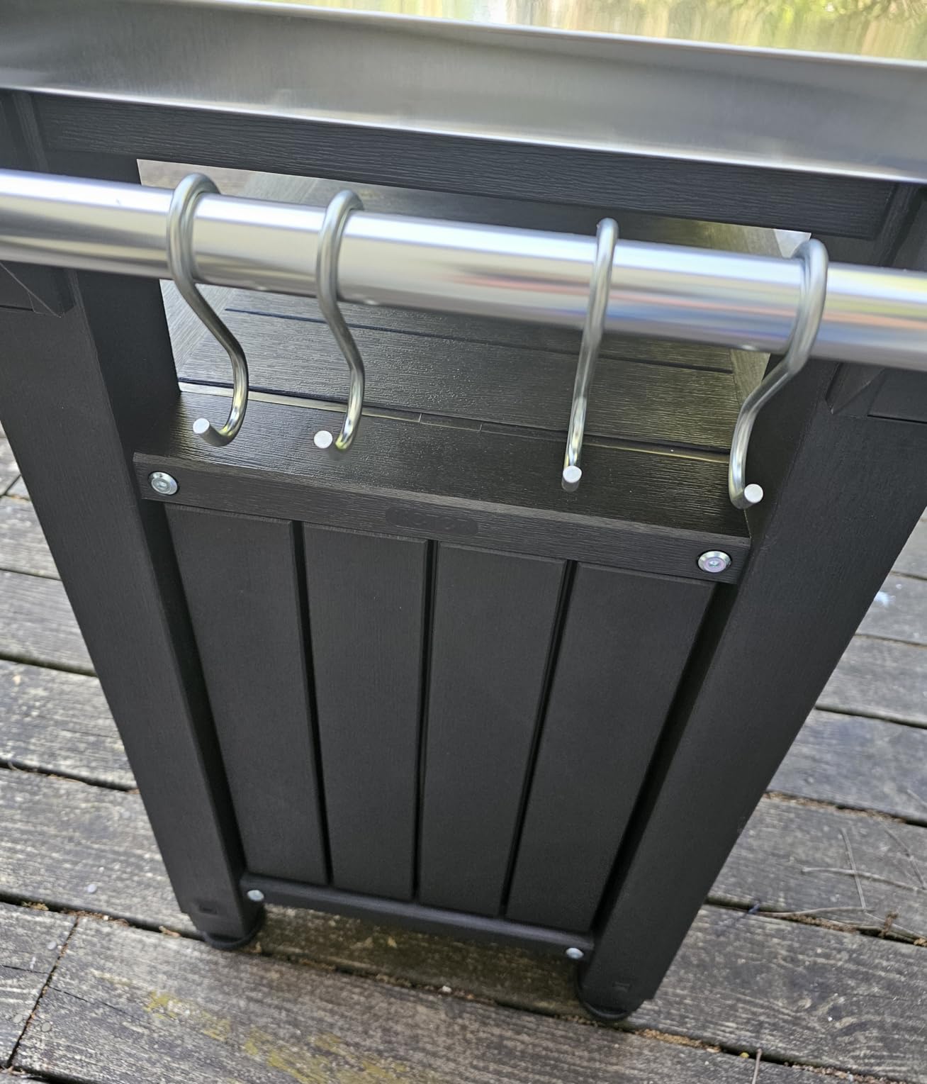 Keter Unity XL Portable Outdoor Table with Stainless Steel Top for Kitchen Prep and Outdoor Storage Cabinet for Grilling Accessories, Dark Grey customer photo 1