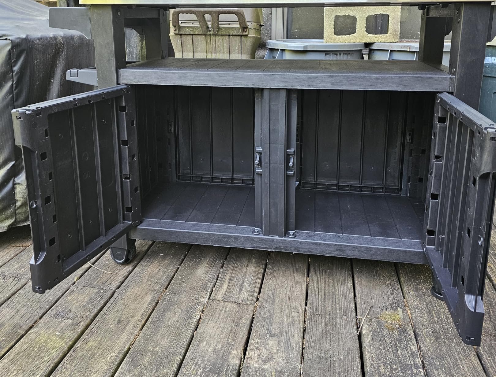 Keter Unity XL Portable Outdoor Table with Stainless Steel Top for Kitchen Prep and Outdoor Storage Cabinet for Grilling Accessories, Dark Grey customer photo 2