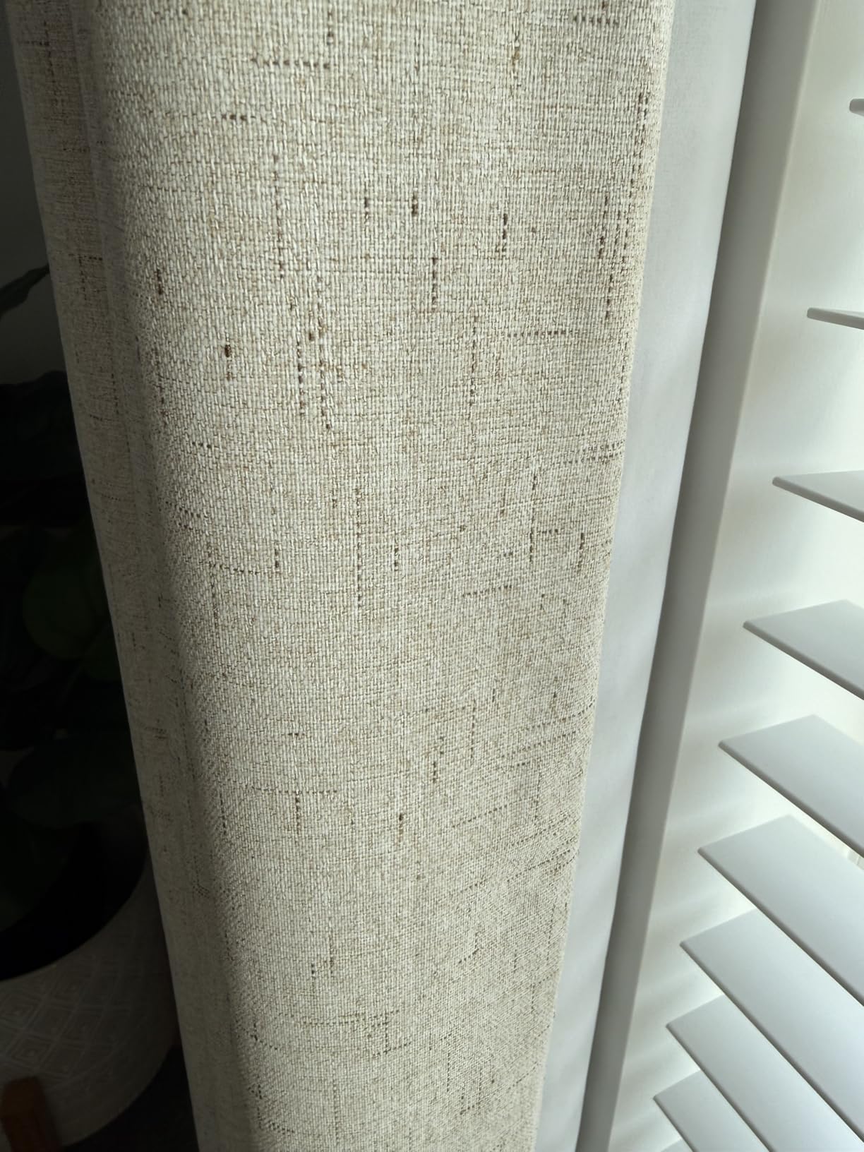 H.VERSAILTEX Linen 100% Blackout Curtains for Bedroom Full Light Blocking Curtains, Textured Window Curtain for Living Room 84 inch Grommet, Energy Efficient Curtains White Liner (2 Panels, Natural) customer photo 1