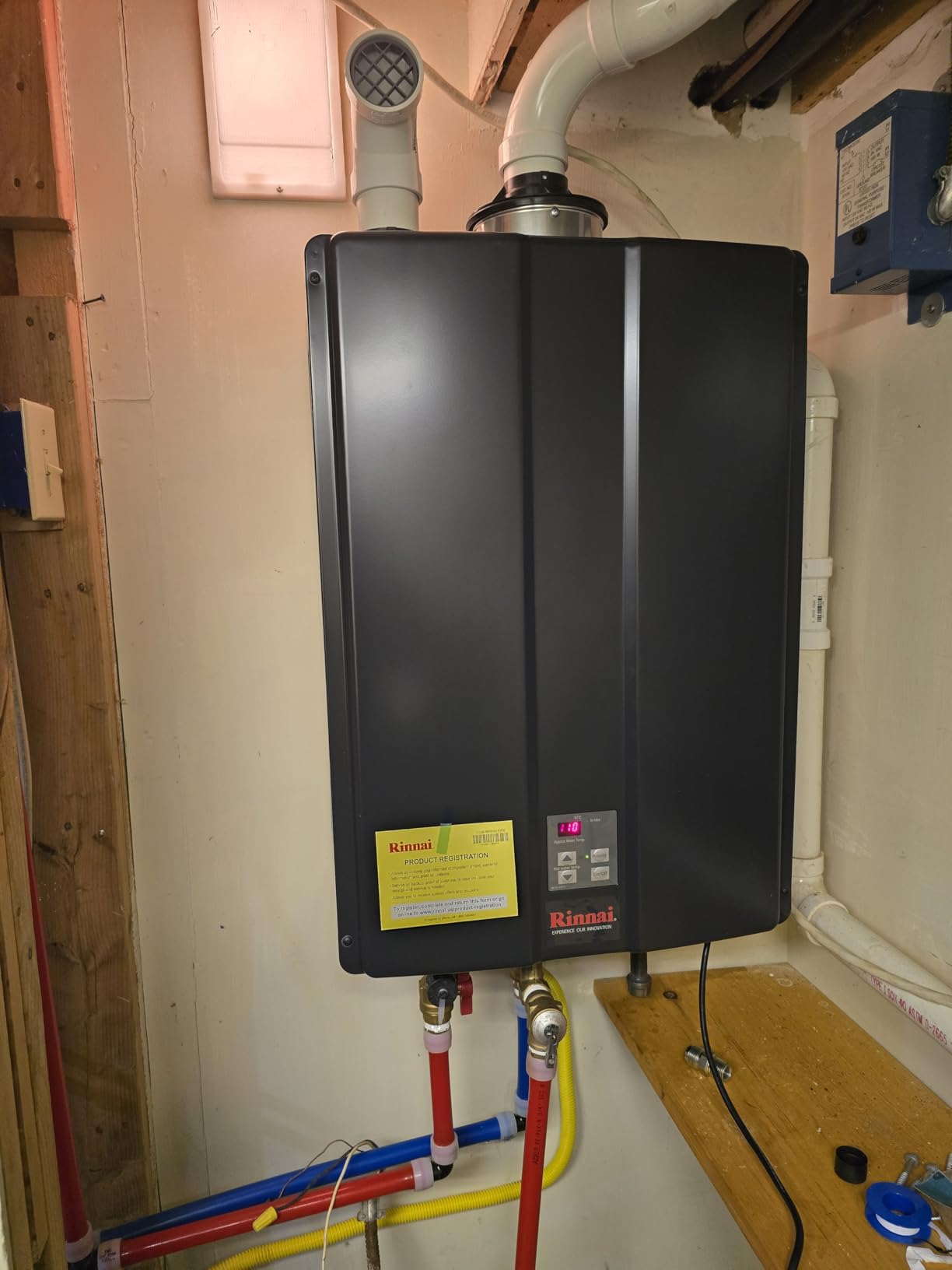 Rinnai CU160iN Commercial Natural Gas Condensing Tankless Water Heater, Indoor Installation, 9 GPM customer photo 2