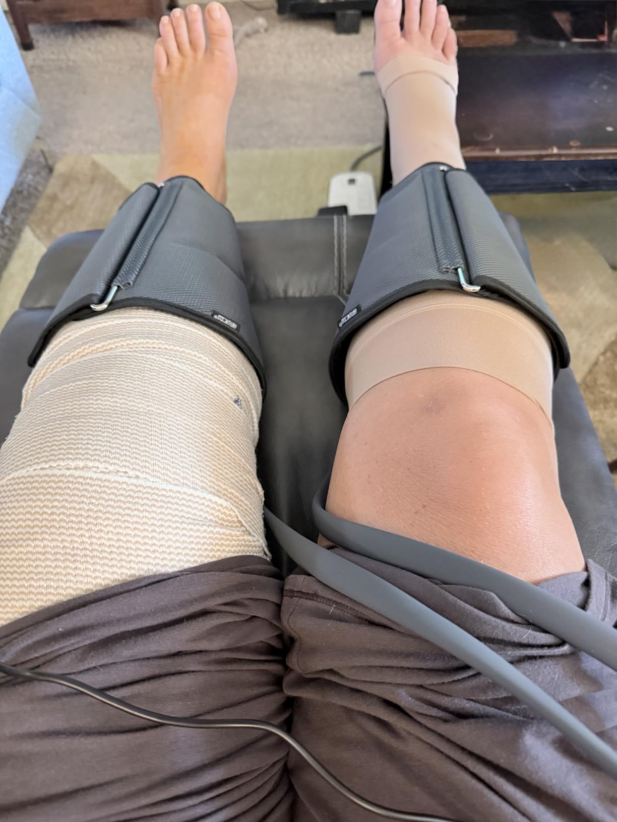 CINCOM Leg Massager for Circulation and Pain Relief, Air Compression Calf Massager with 2 Modes 3 Intensities Helpful for RLS Edema and Muscle Soreness customer photo 1