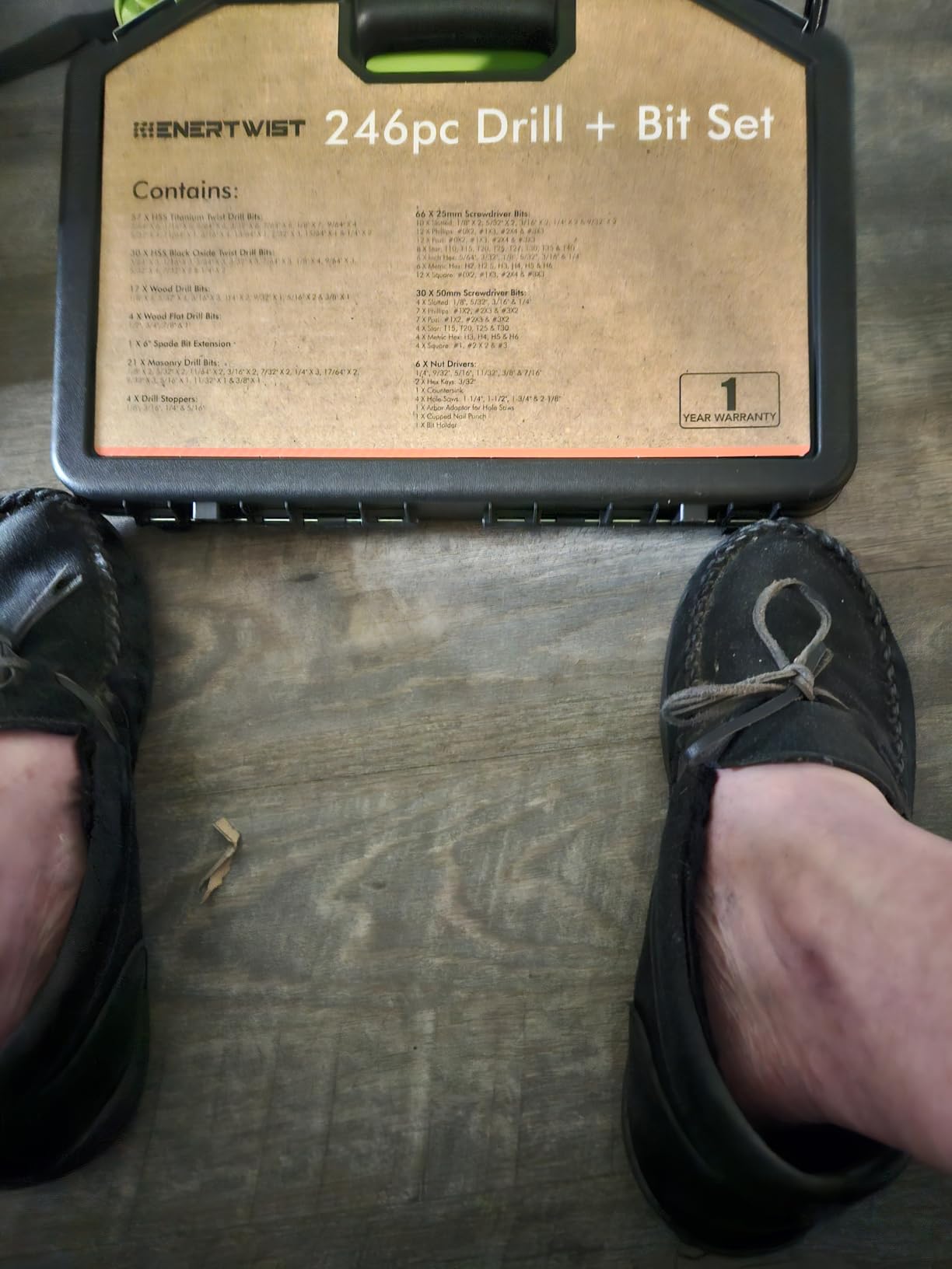 EnerTwist Drill Bit Set, 246-Pieces Drill Bits and Driver Set for Wood Metal Cement Drilling and Screw Driving, Full Combo Kit Assorted in Plastic Carrying Case, ET-DBA-246 customer photo 1