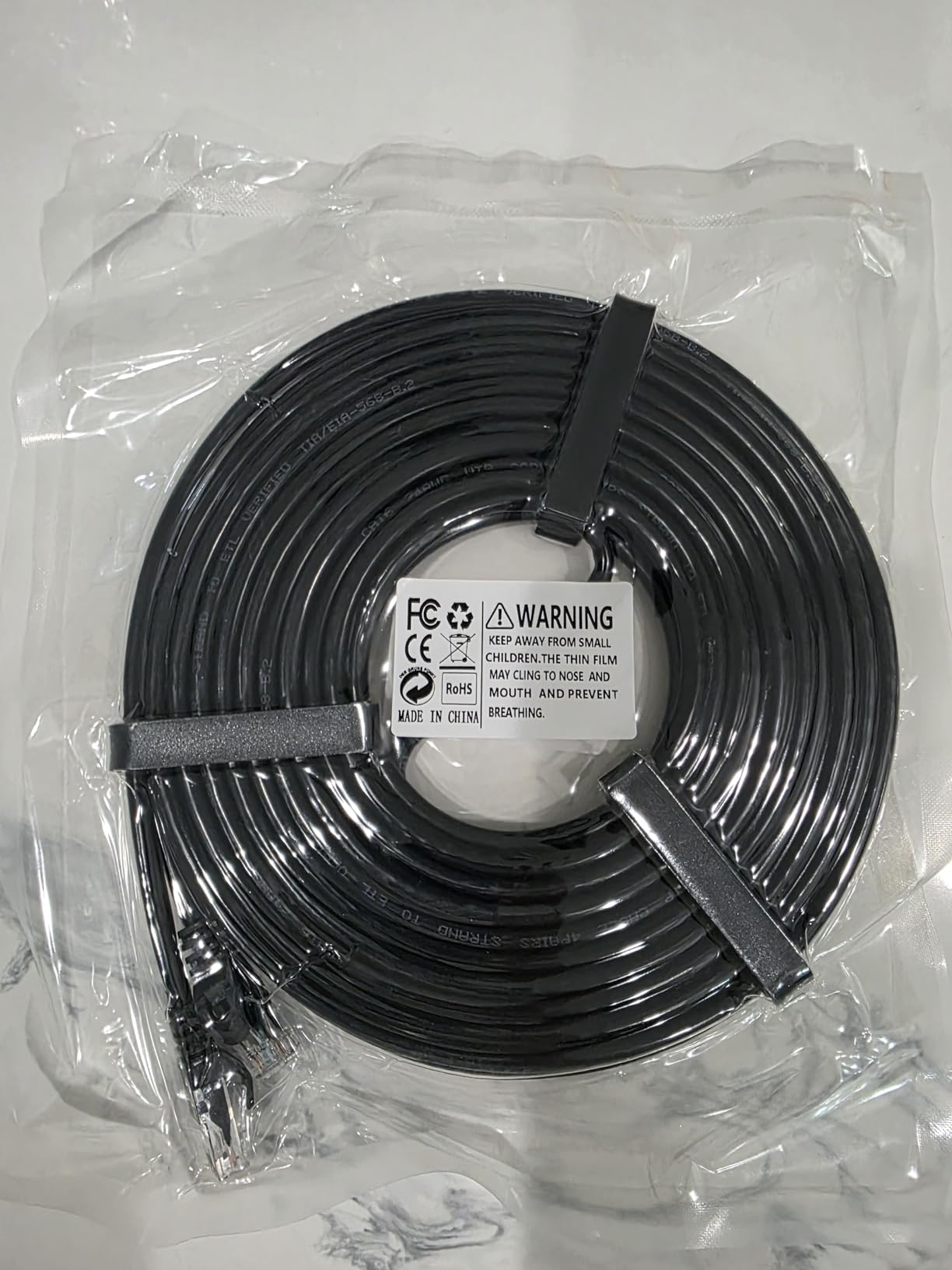 Ultra Clarity Cables Cat 6 Ethernet Cable 100 ft, Outdoor&Indoor 10Gbps Ethernet Cable, High Speed Cat6 Cable RJ45 LAN Internet Cable for Computer, Router, Modem, PS4/5, Xbox, Gaming - Black customer photo 2