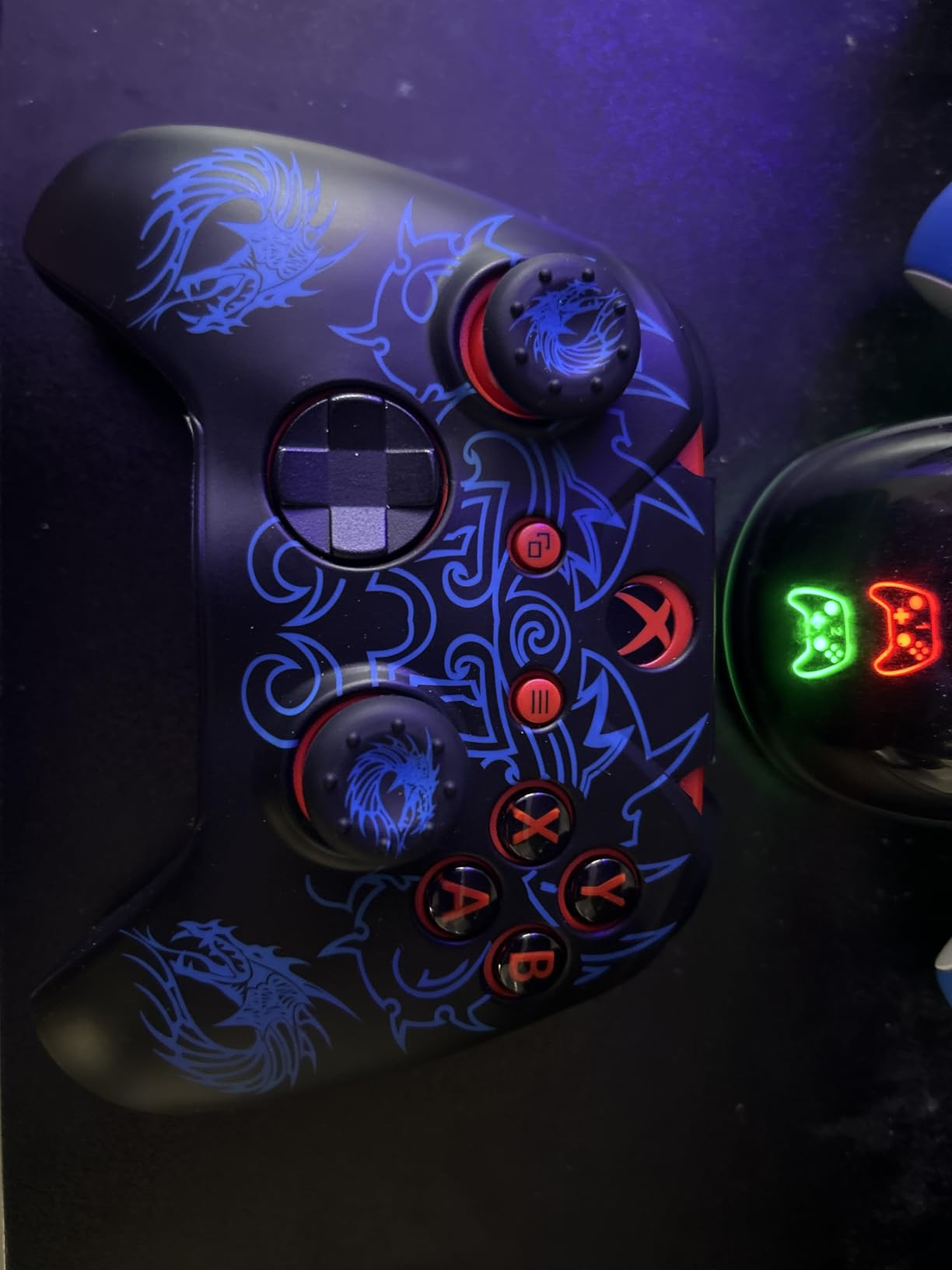 Controller Skin for Xbox-One, BRHE Anti-Slip Silicone Cover Protector Case Accessories Set for Microsoft Xbox 1 Wireless/Wired Gamepad Joystick with 2 Thumb Grips Caps (Red) customer photo 1