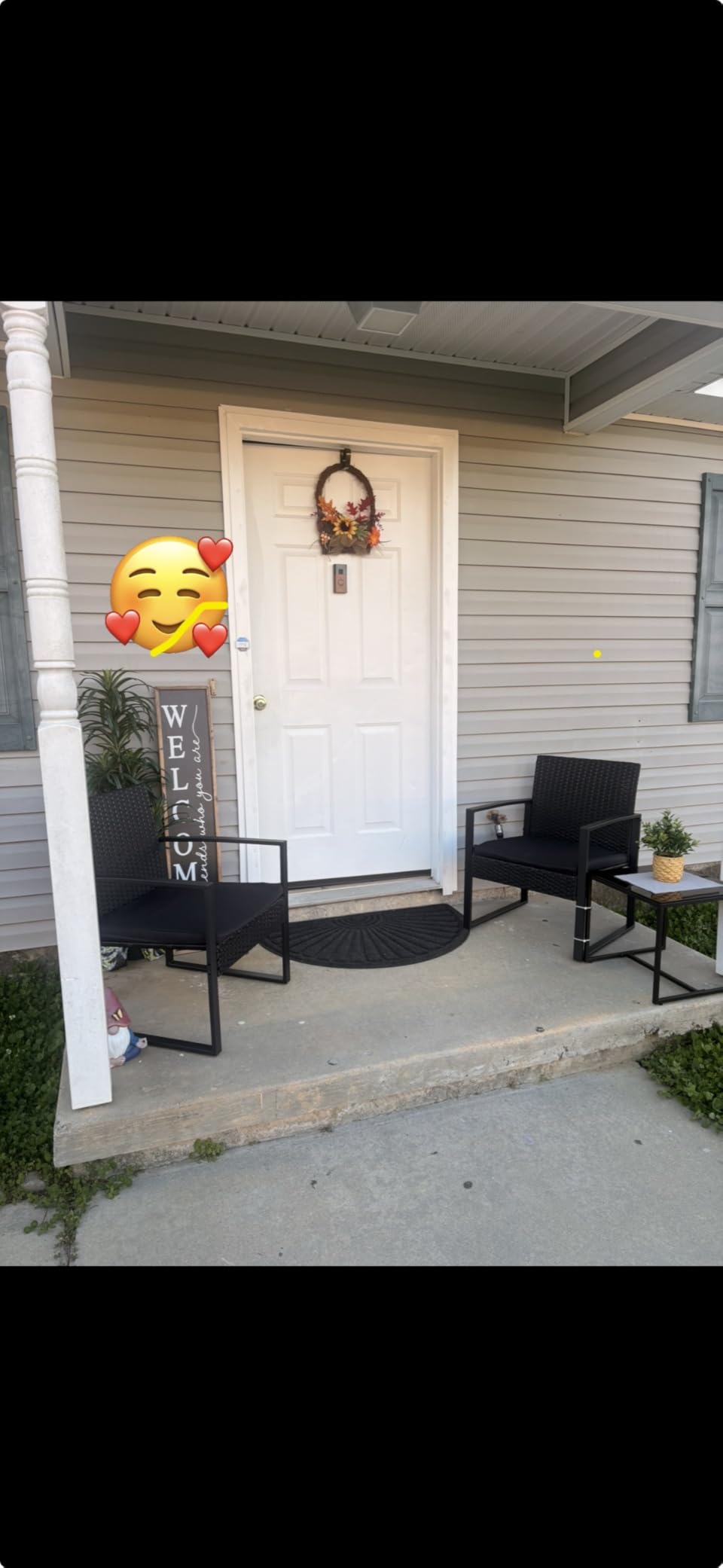 Flamaker 3 Pieces Outdoor Patio Wicker Furniture Set, Modern Rattan Chair Conversation Sets with Coffee Table for Yard and Bistro (Black) customer photo 1