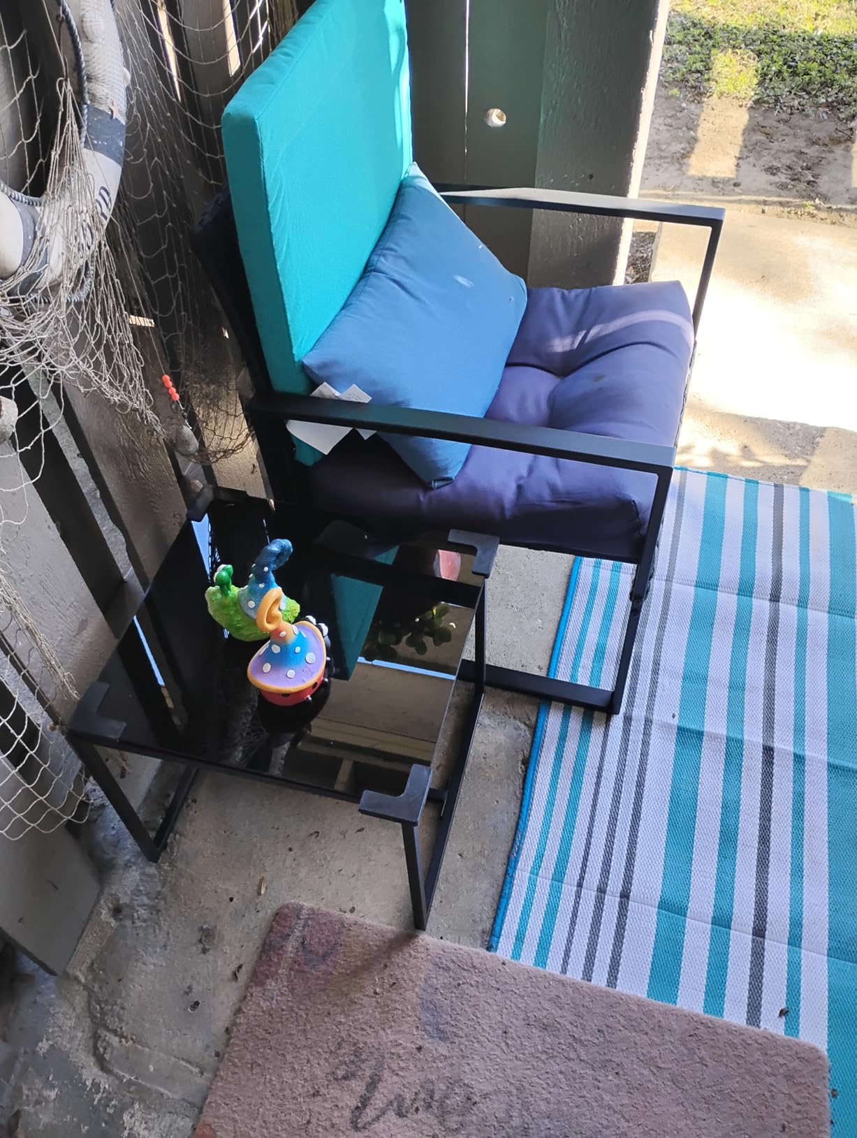 Flamaker 3 Pieces Outdoor Patio Wicker Furniture Set, Modern Rattan Chair Conversation Sets with Coffee Table for Yard and Bistro (Black) customer photo 2