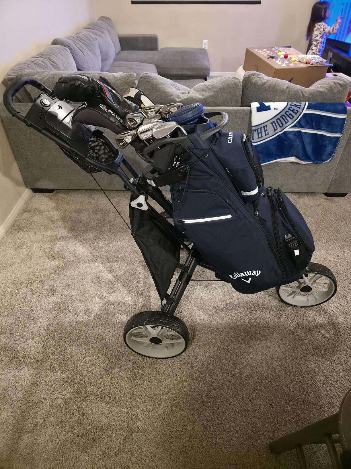 Caddytek CaddyLite EZ V8 Golf Push Cart - Lightweight 3 Wheel Foldable Cart with One-Click 2-Step Folding, EVA Wheels, Adjustable Handle, Cooler Basket, Umbrella & Drink Holder, Compact Golf Cart customer photo 1