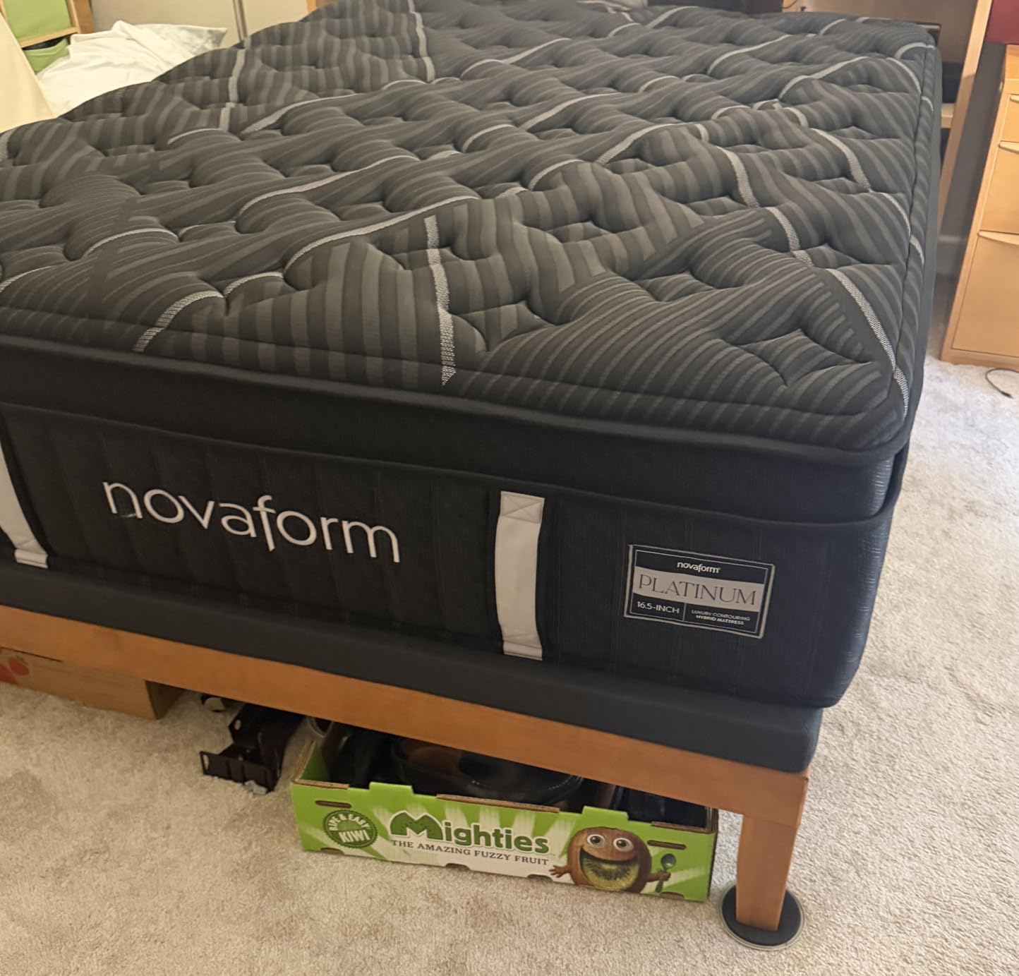 Mellow Naturalista Classic - 12 Inch Solid Wood Platform Bed with Wooden Slats, No Box Spring Needed, Easy Assembly, Queen, Pine customer photo 2